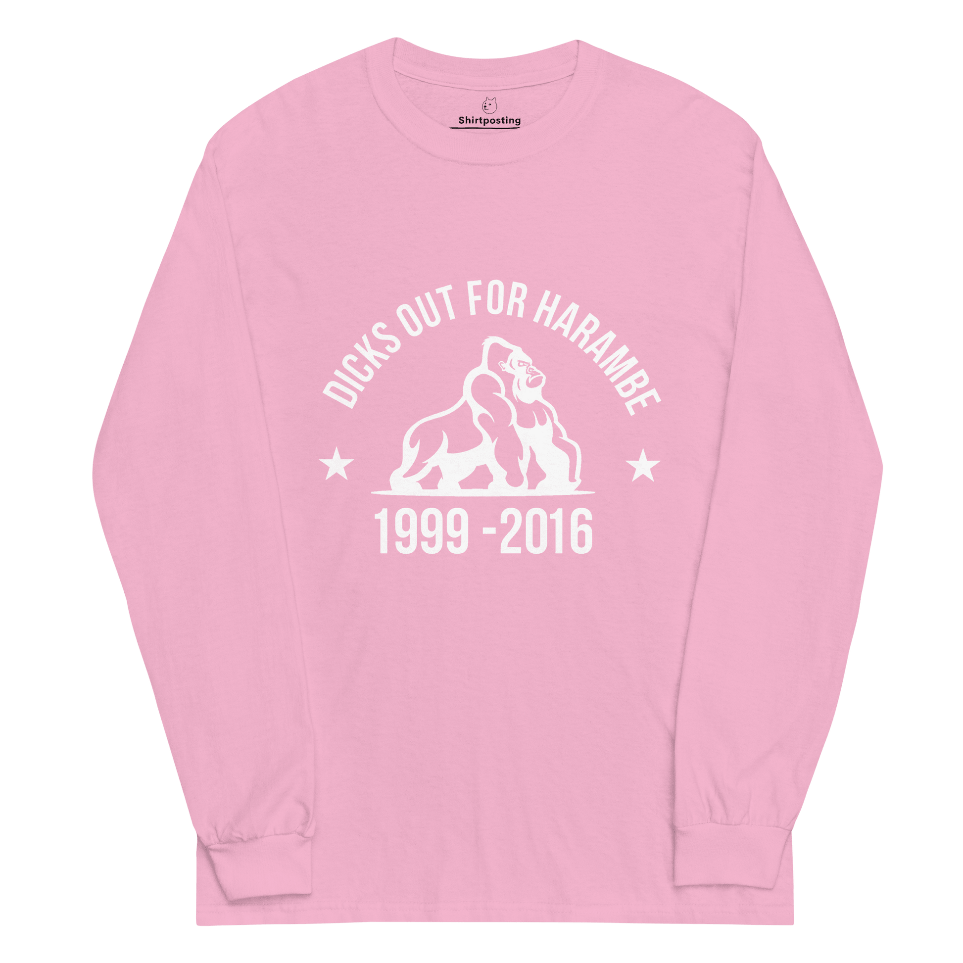 Harambe Long Sleeve T-Shirt Meme - Royal | Shirtposting