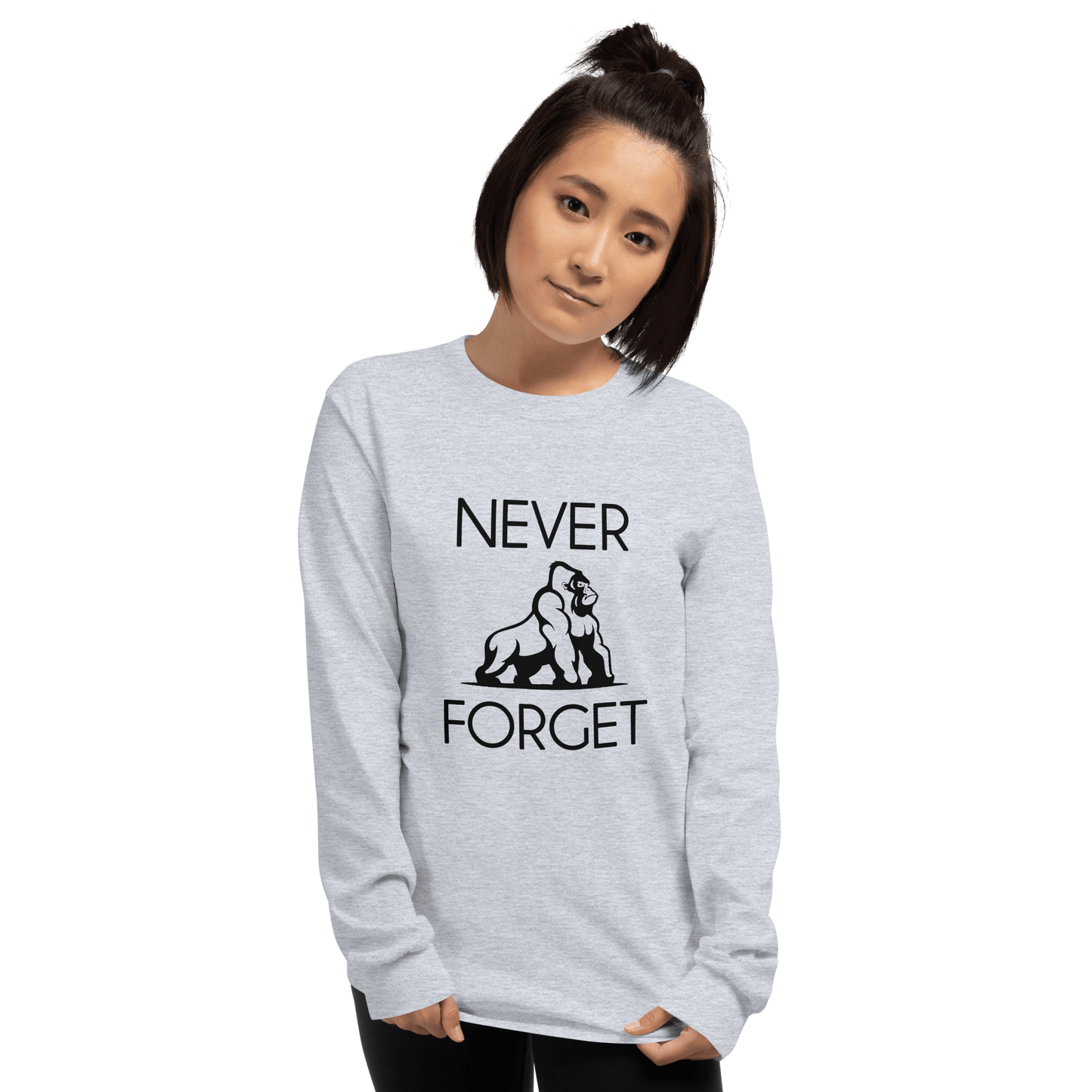 Harambe Long Sleeve T-Shirt Meme - Sport Grey | Shirtposting