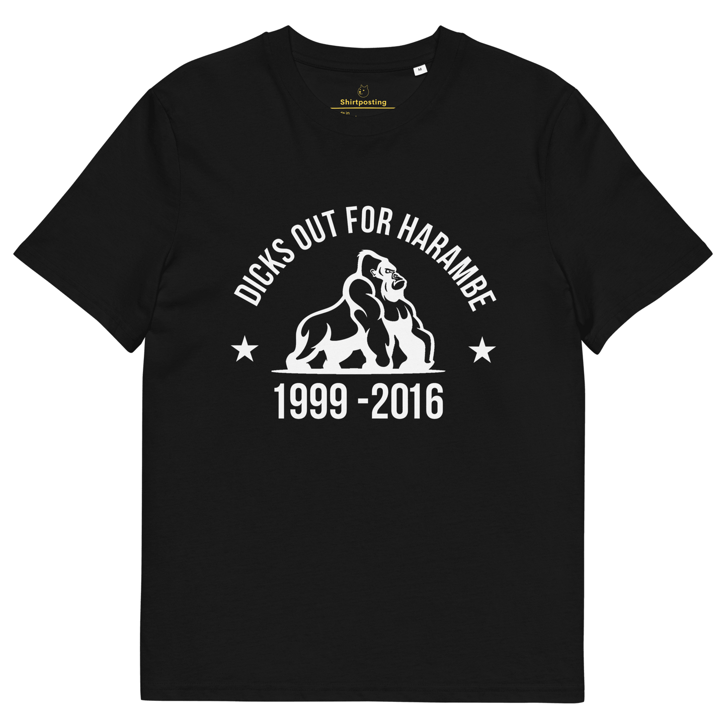 Harambe Premium Organic T-Shirt Meme - Black | Shirtposting