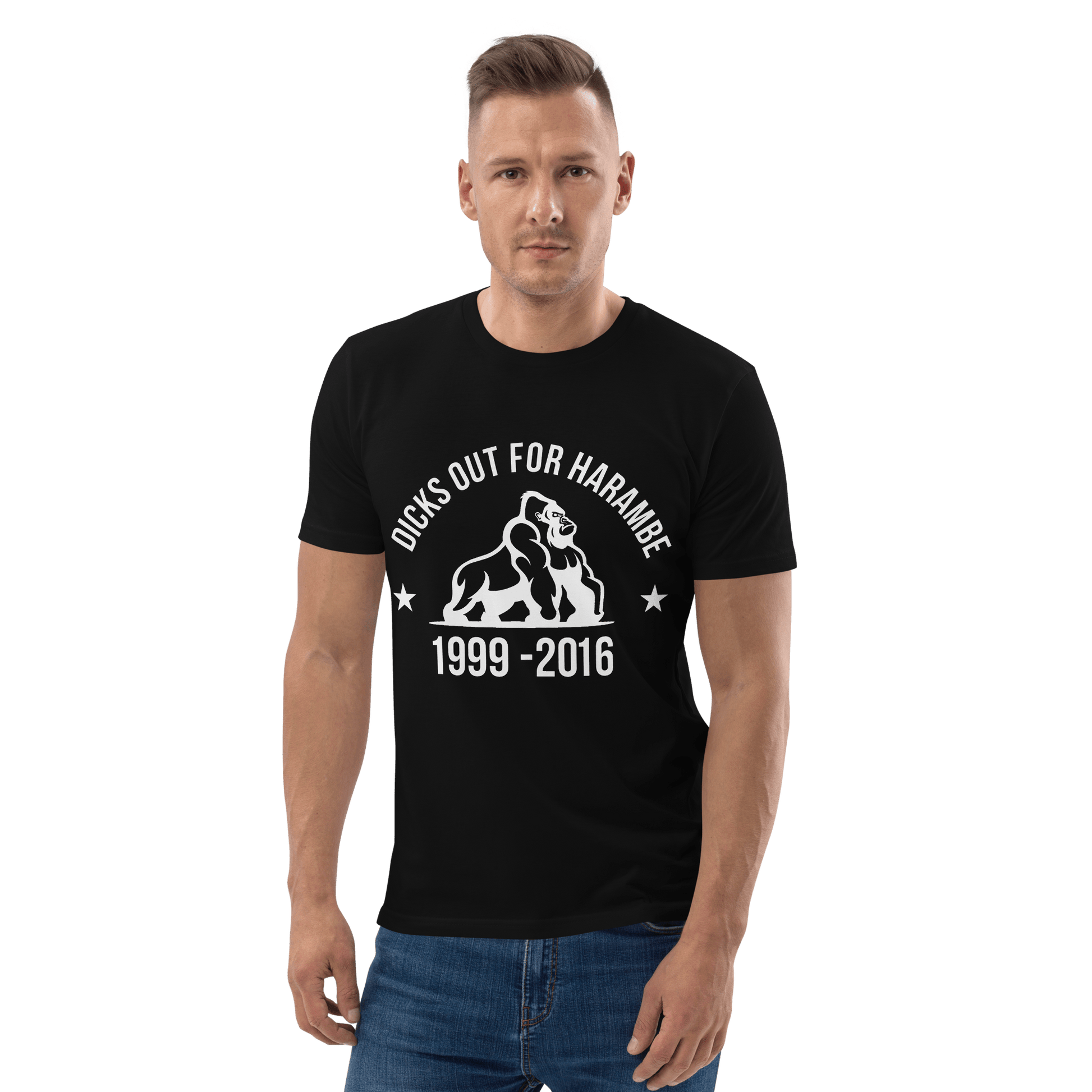 Harambe Premium Organic T-Shirt Meme - Dark Heather Grey | Shirtposting