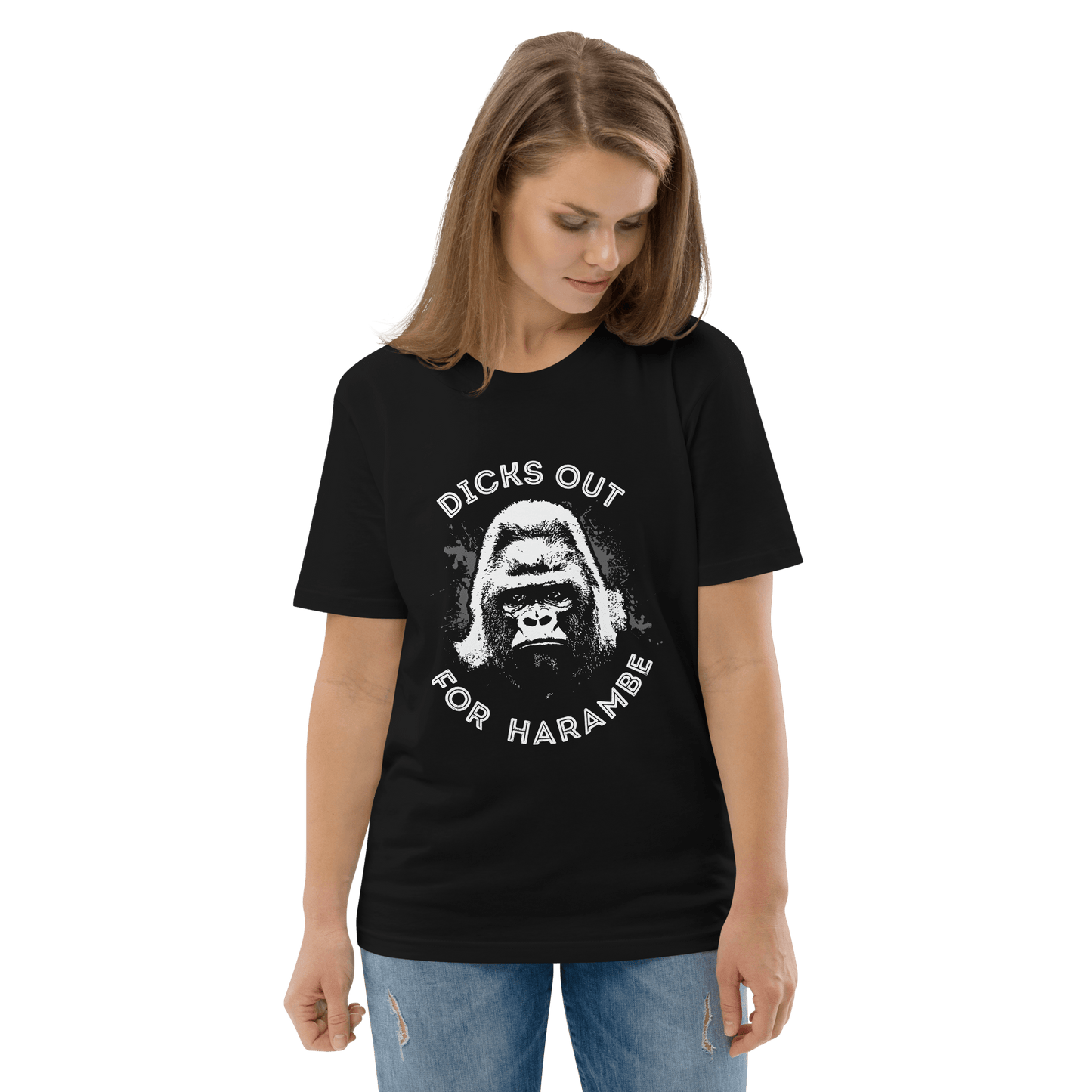 Harambe Premium Organic T-Shirt Meme - Dark Heather Grey | Shirtposting