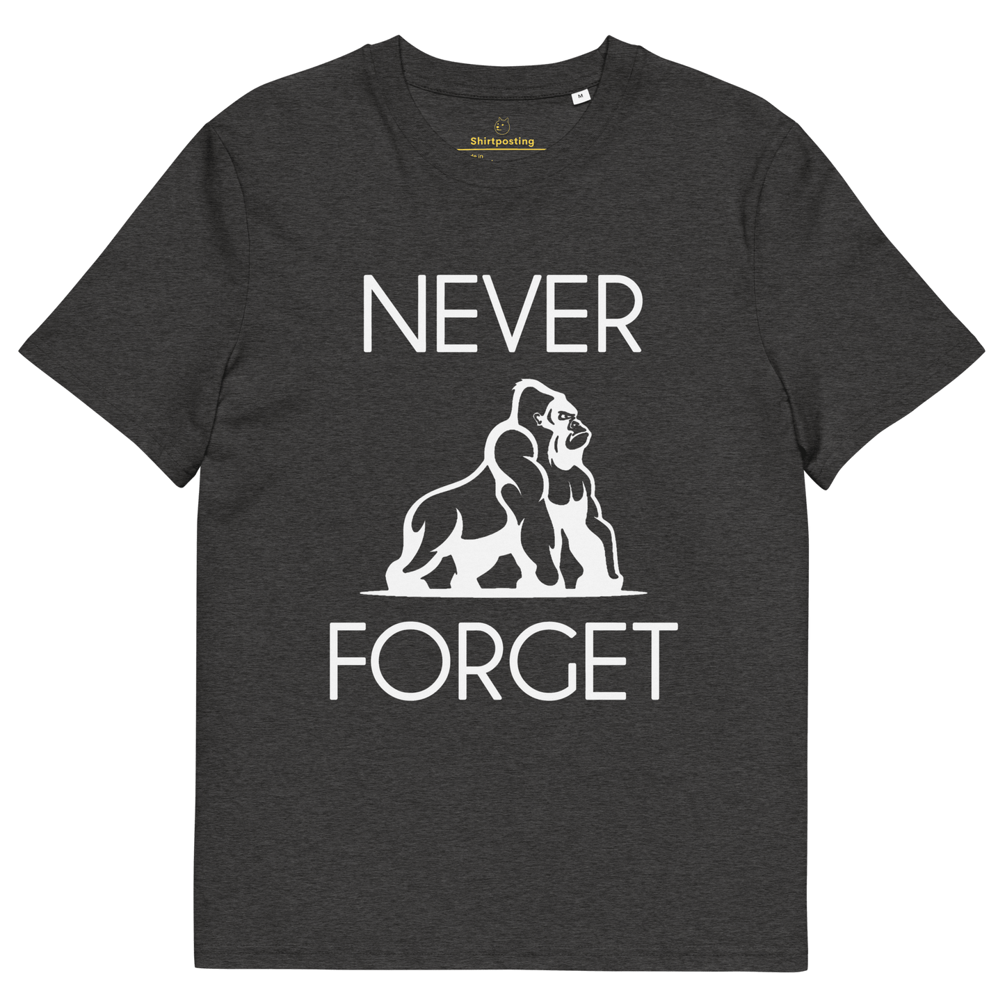 Harambe Premium Organic T-Shirt Meme - Dark Heather Grey | Shirtposting