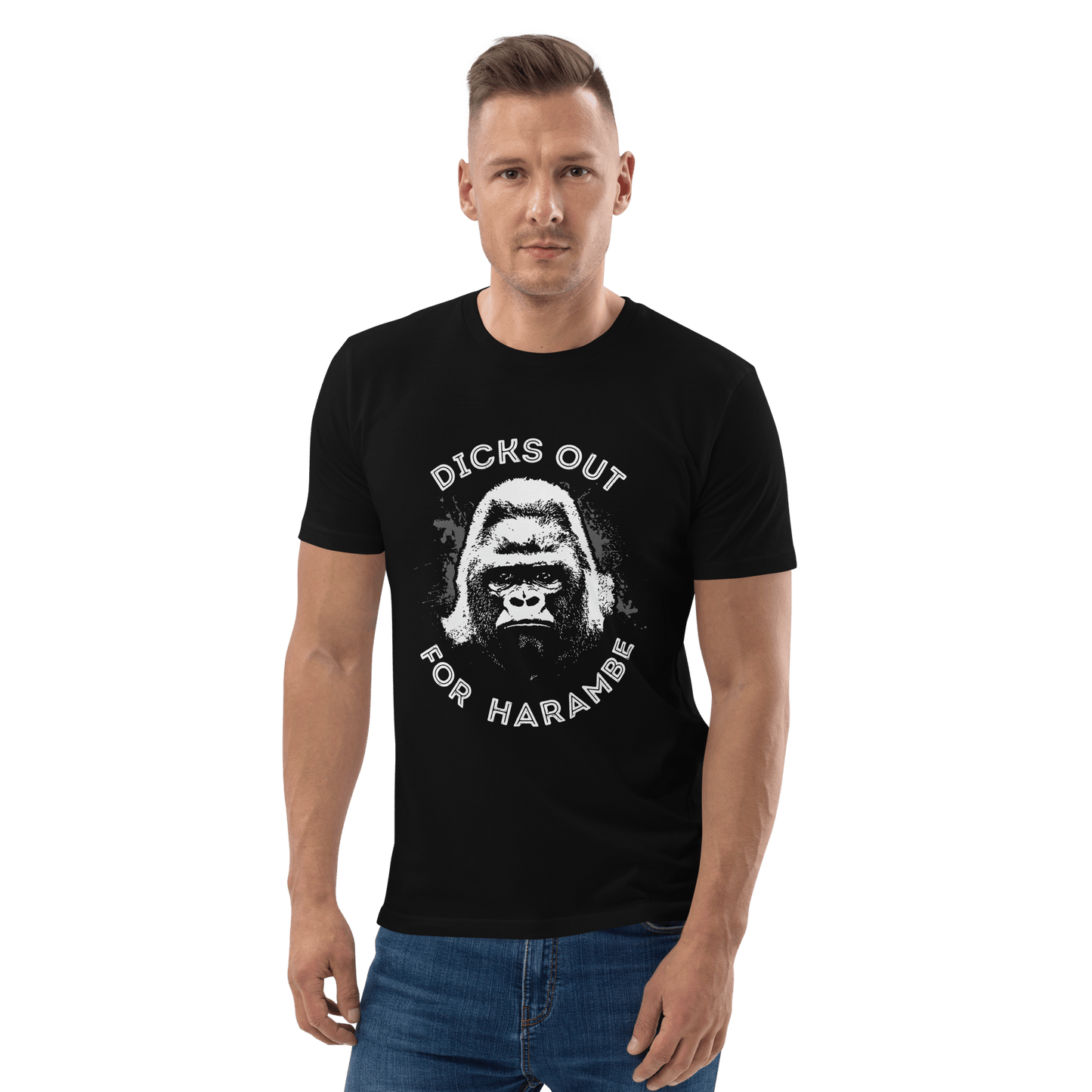 Harambe Premium Organic T-Shirt Meme - Dark Heather Grey | Shirtposting