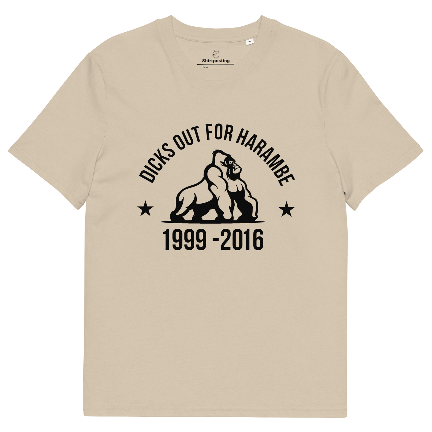Harambe Premium Organic T-Shirt Meme - Desert Dust | Shirtposting