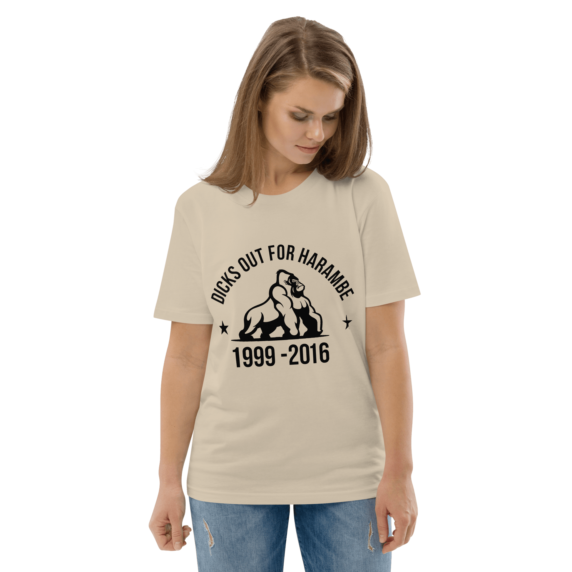 Harambe Premium Organic T-Shirt Meme - Desert Dust | Shirtposting