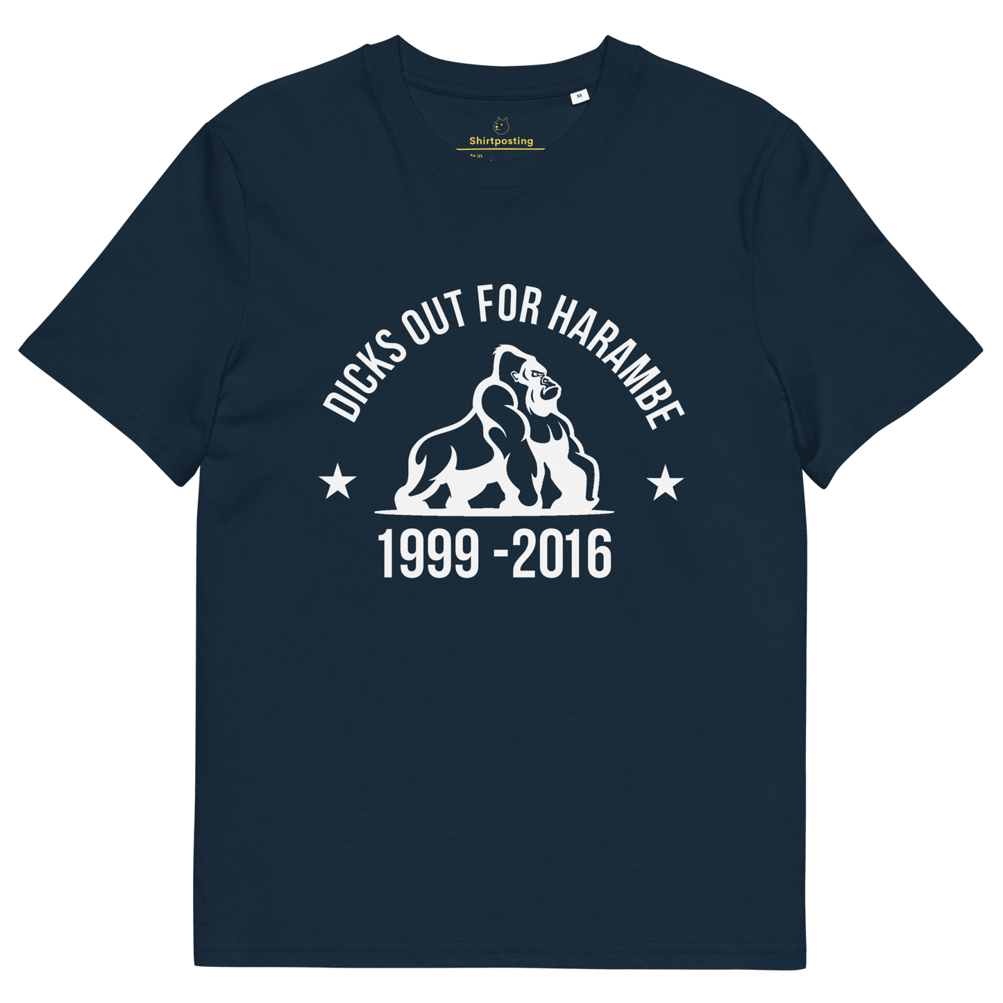 Harambe Premium Organic T-Shirt Meme - French Navy | Shirtposting