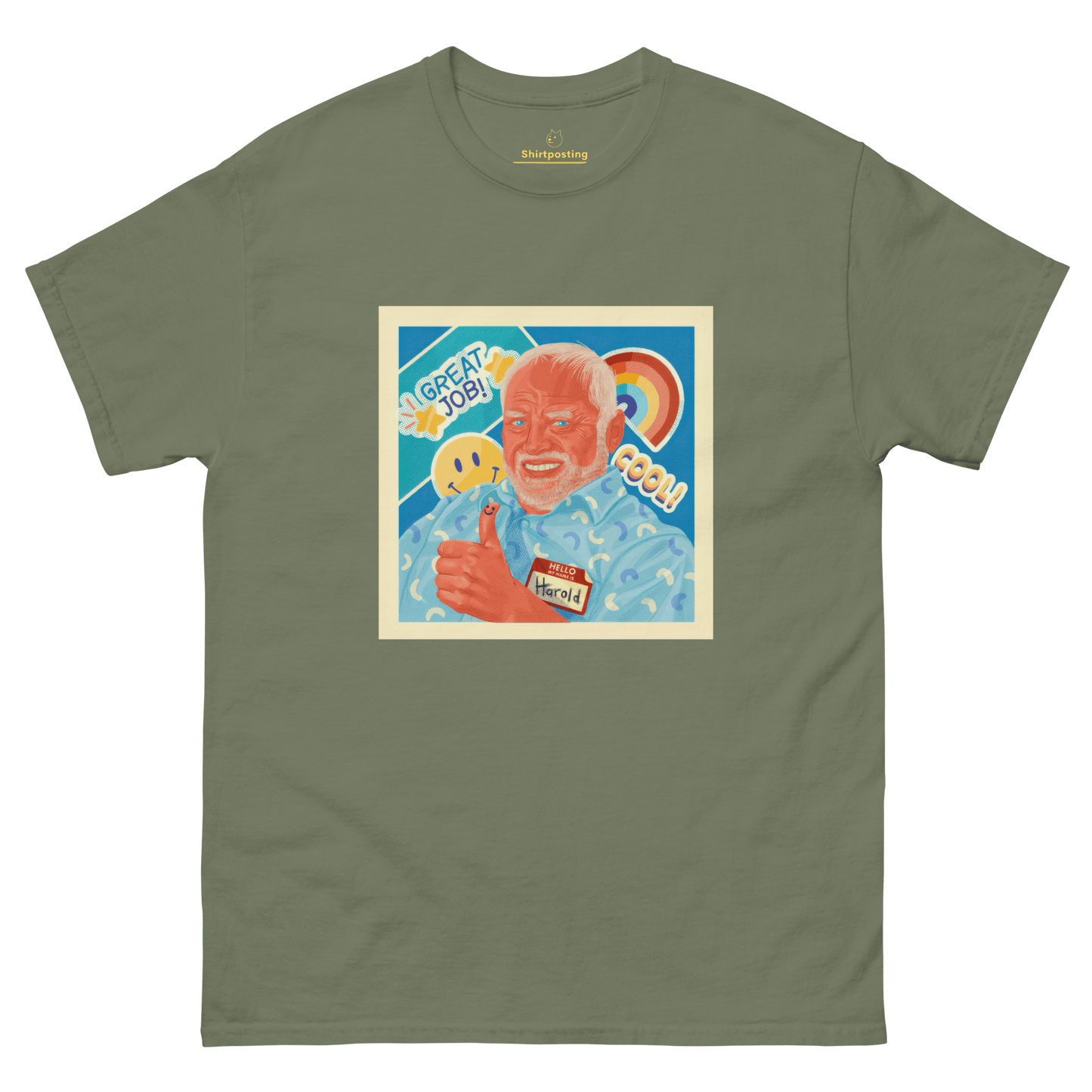 Hide The Pain Herold Classic T-Shirt Meme - Military Green | Shirtposting