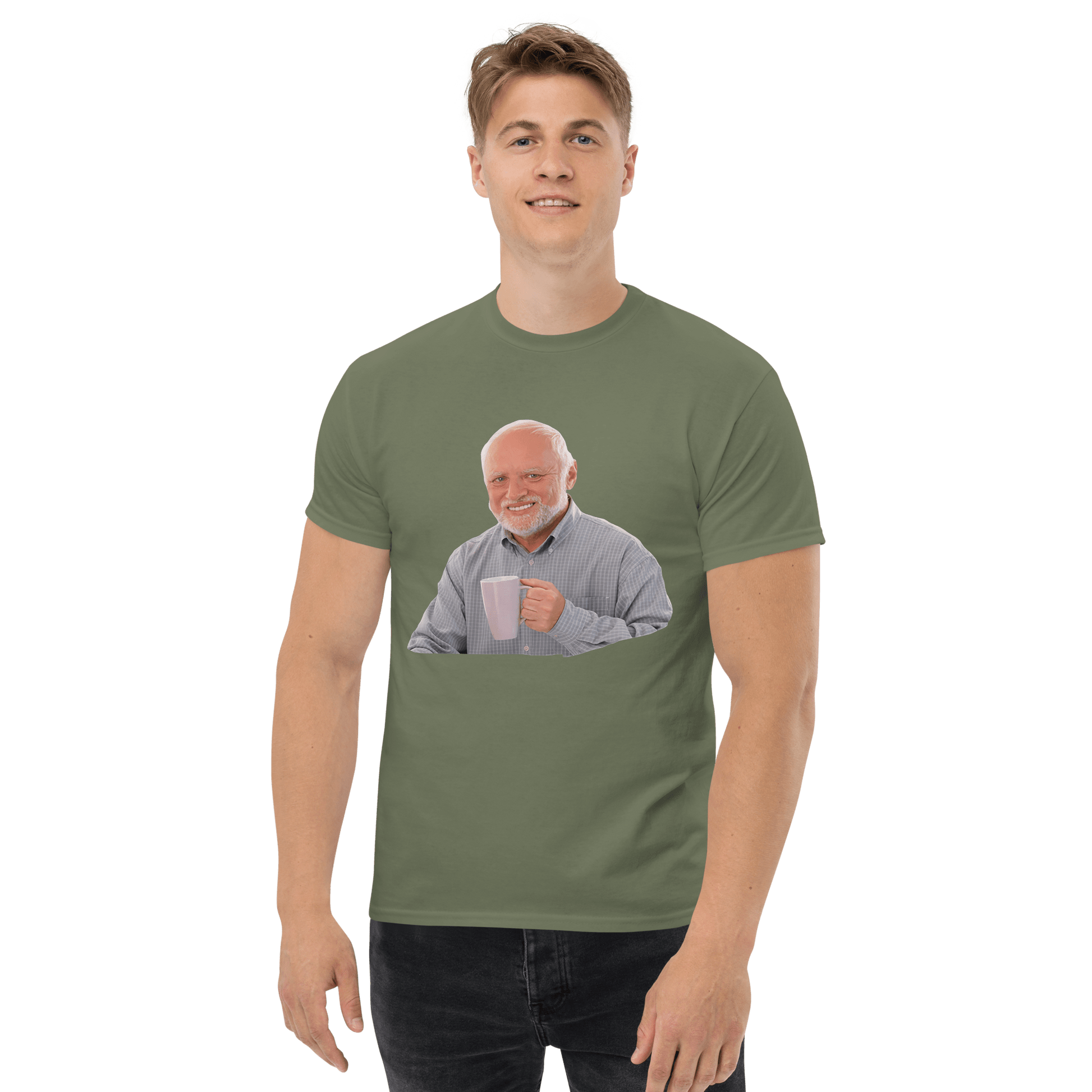 Hide The Pain Herold Classic T-Shirt Meme - Military Green | Shirtposting