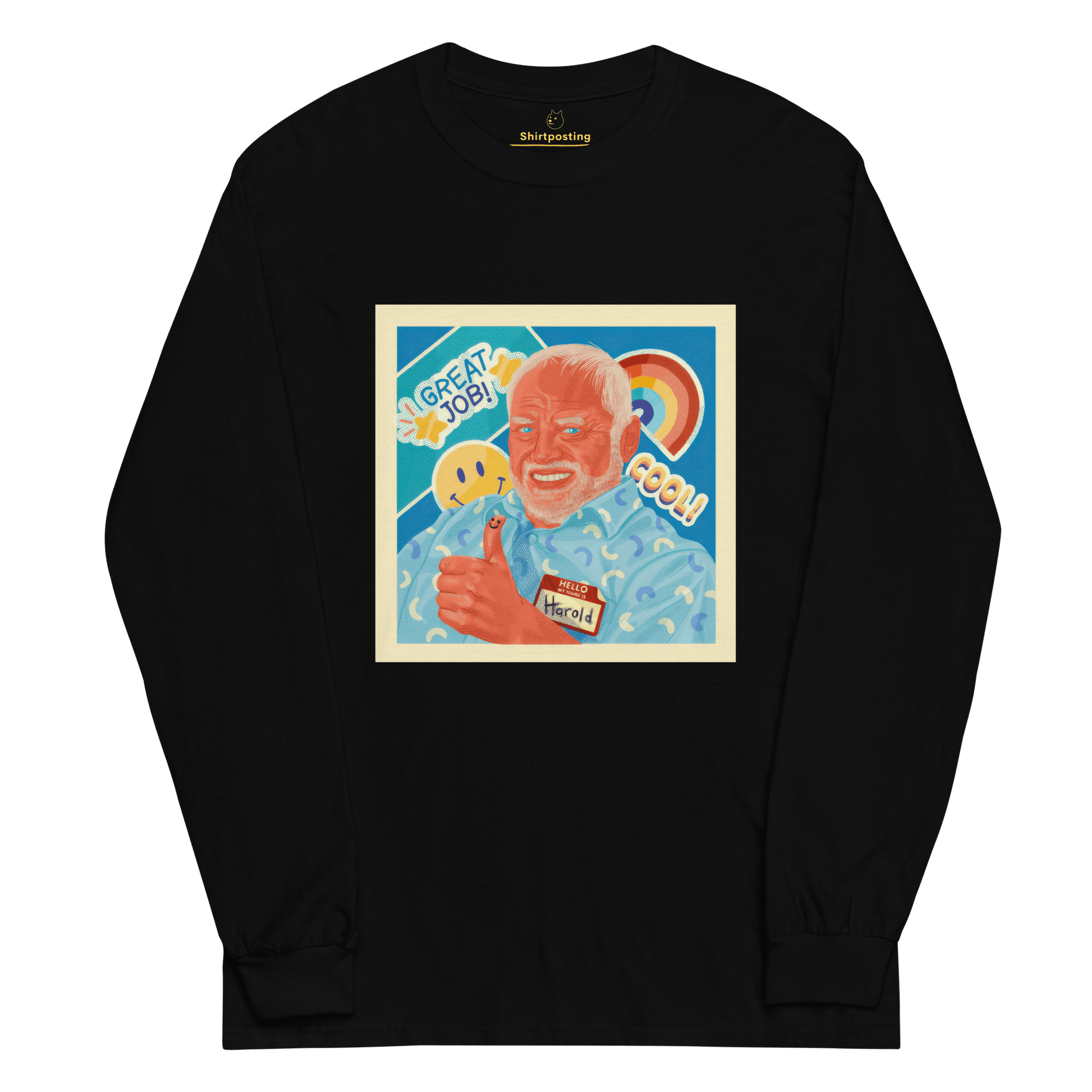 Hide The Pain Herold Long Sleeve T-Shirt Meme - Black | Shirtposting