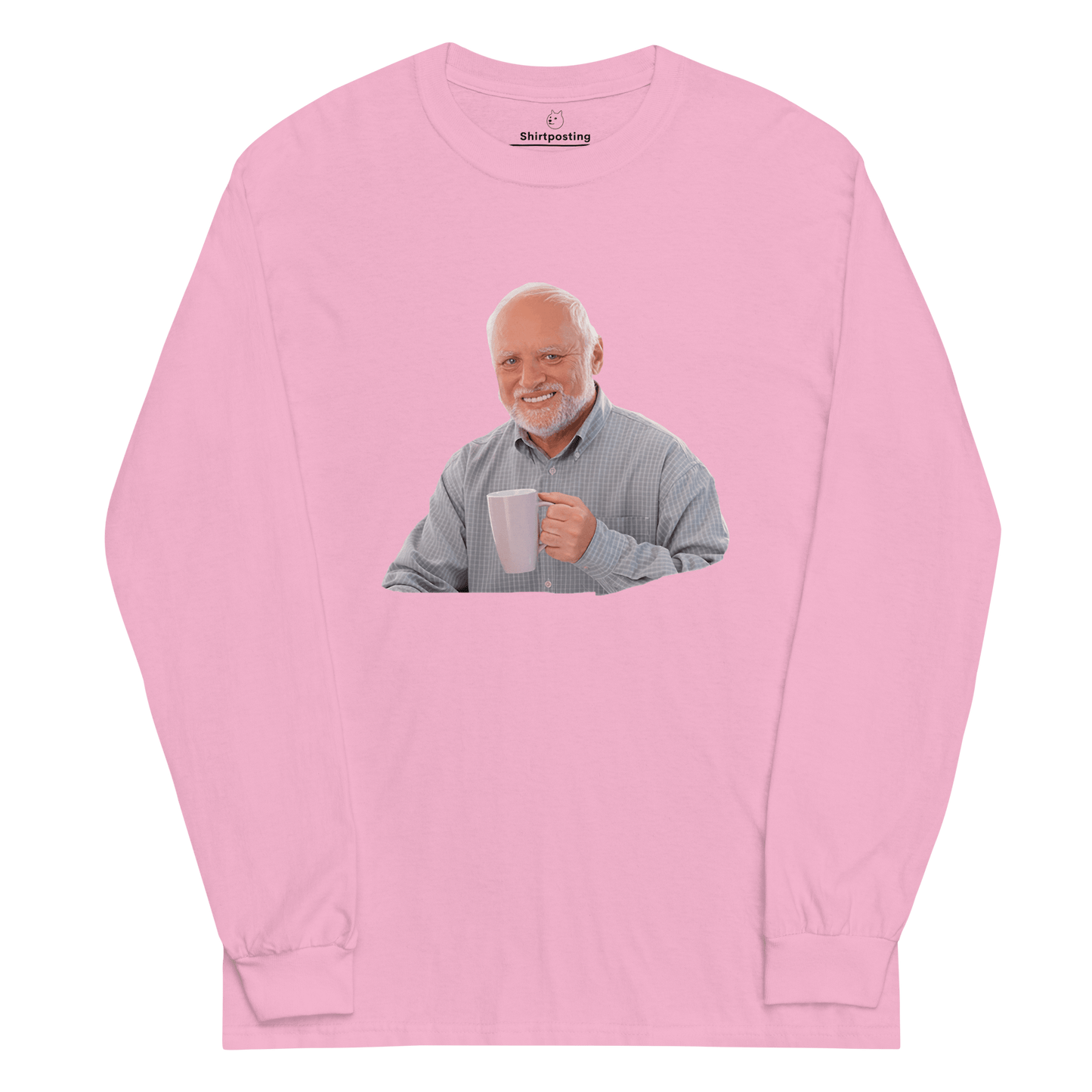 Hide The Pain Herold Long Sleeve T-Shirt Meme - Light Pink | Shirtposting