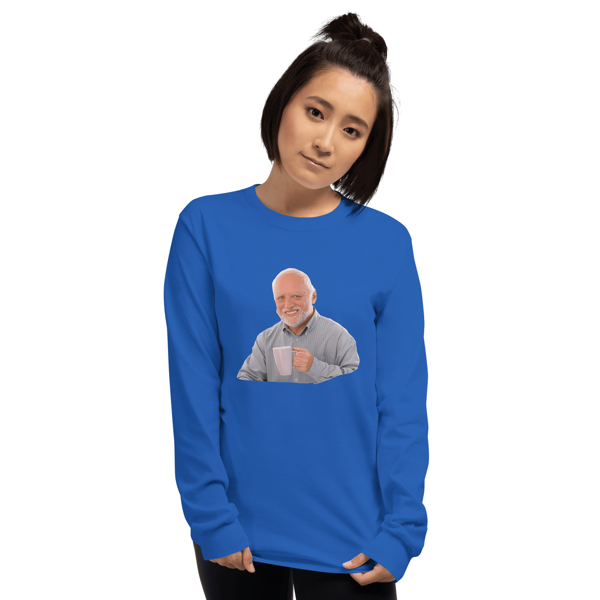 Hide The Pain Herold Long Sleeve T-Shirt Meme - Sport Grey | Shirtposting