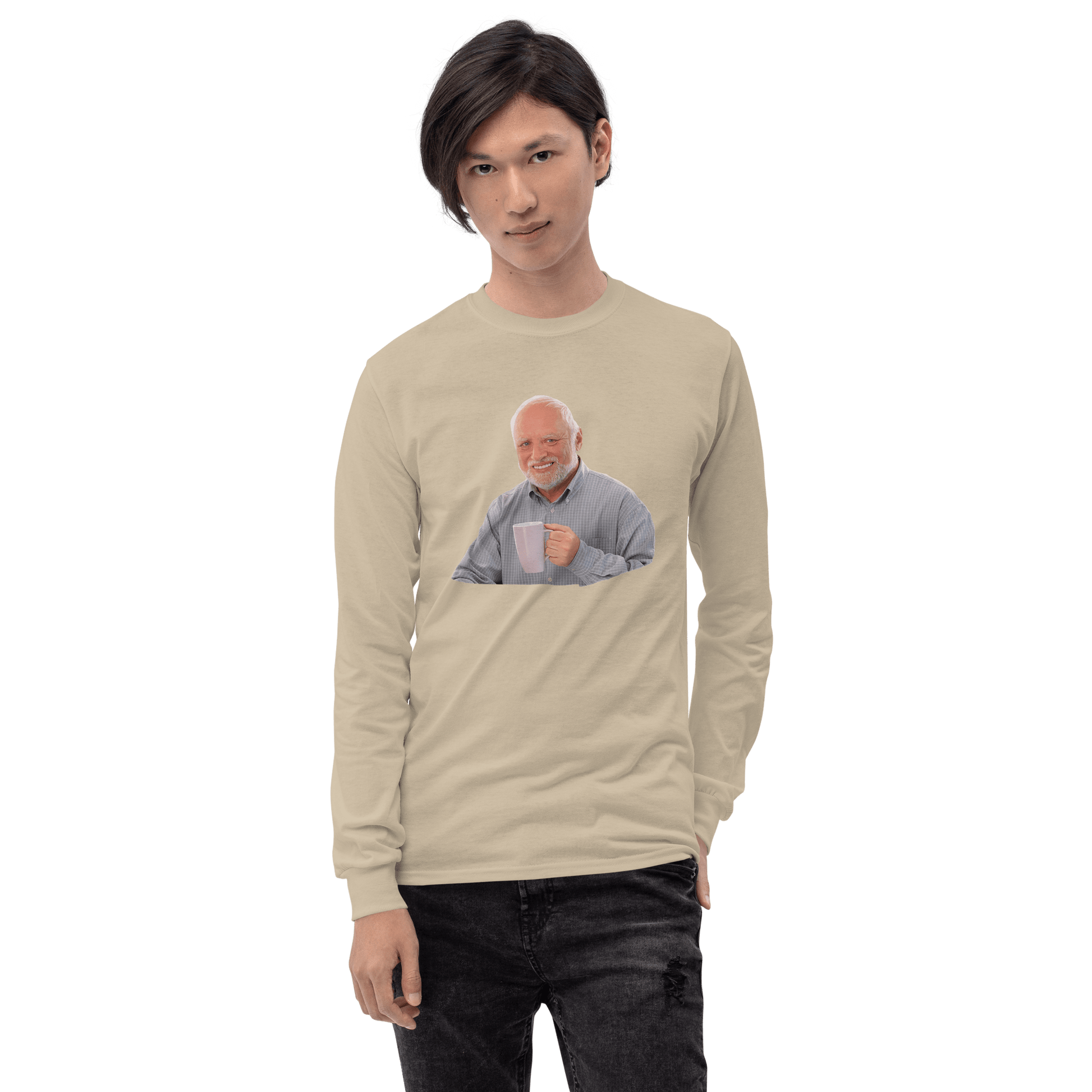 Hide The Pain Herold Long Sleeve T-Shirt Meme - Sport Grey | Shirtposting