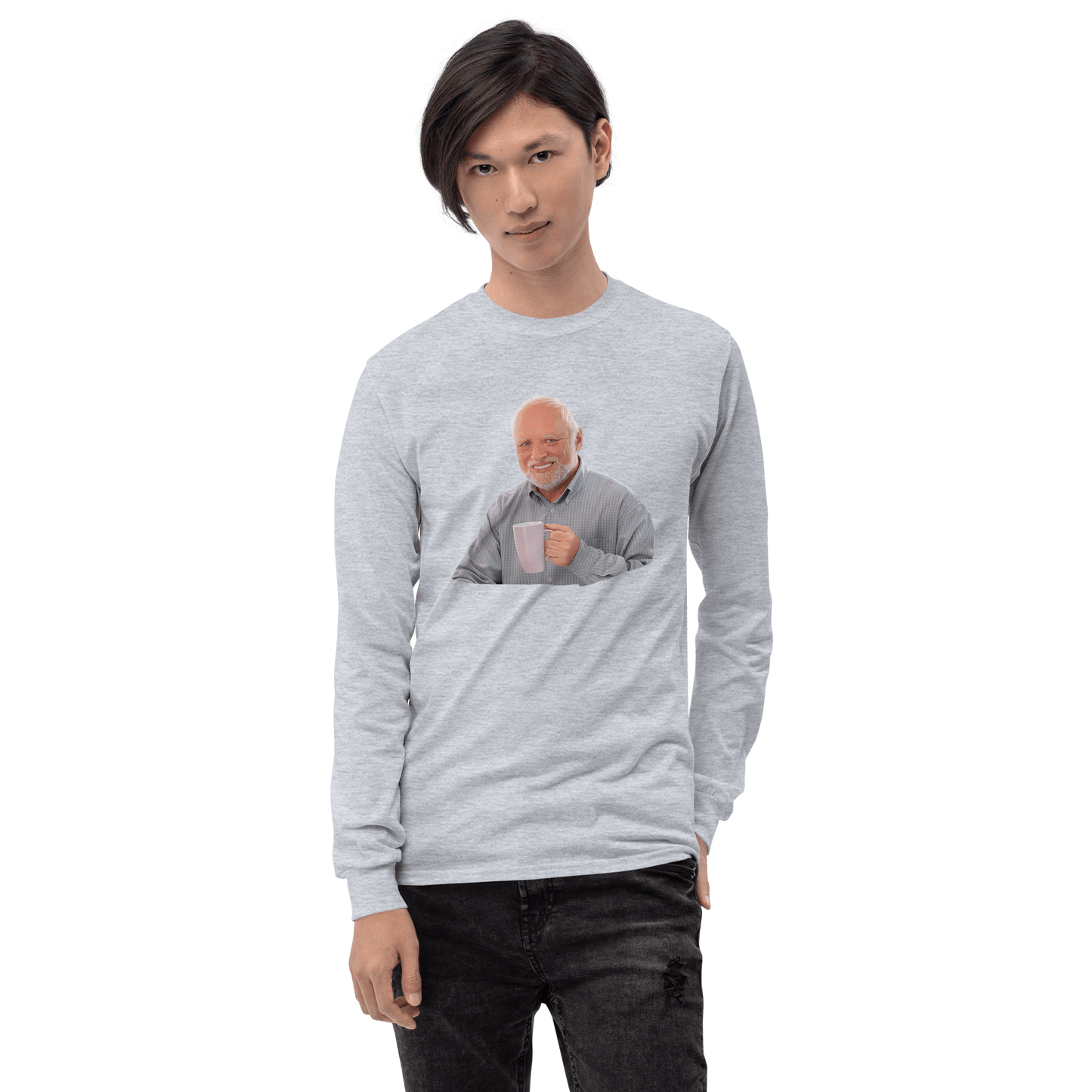 Hide The Pain Herold Long Sleeve T-Shirt Meme - Sport Grey | Shirtposting
