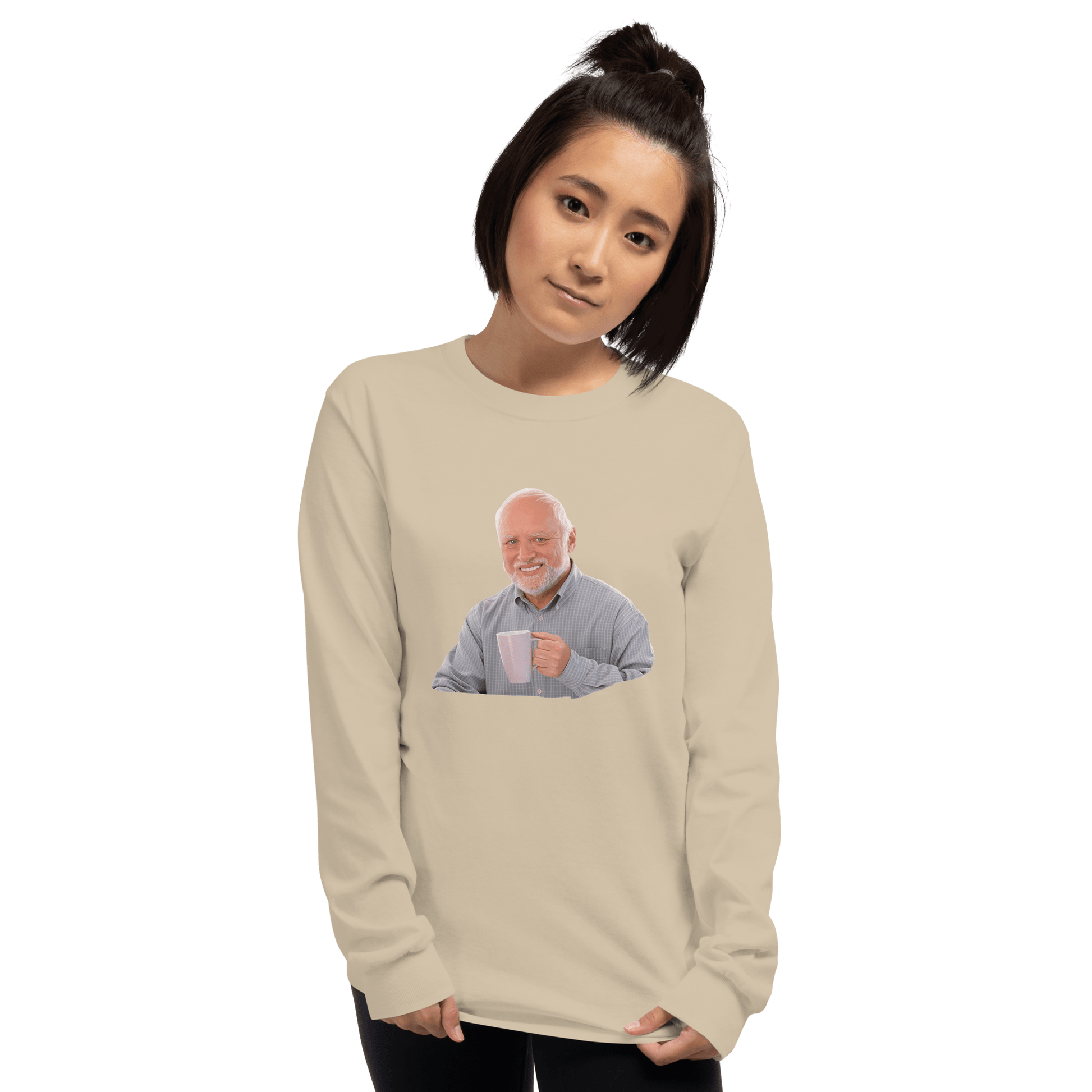 Hide The Pain Herold Long Sleeve T-Shirt Meme - Sport Grey | Shirtposting