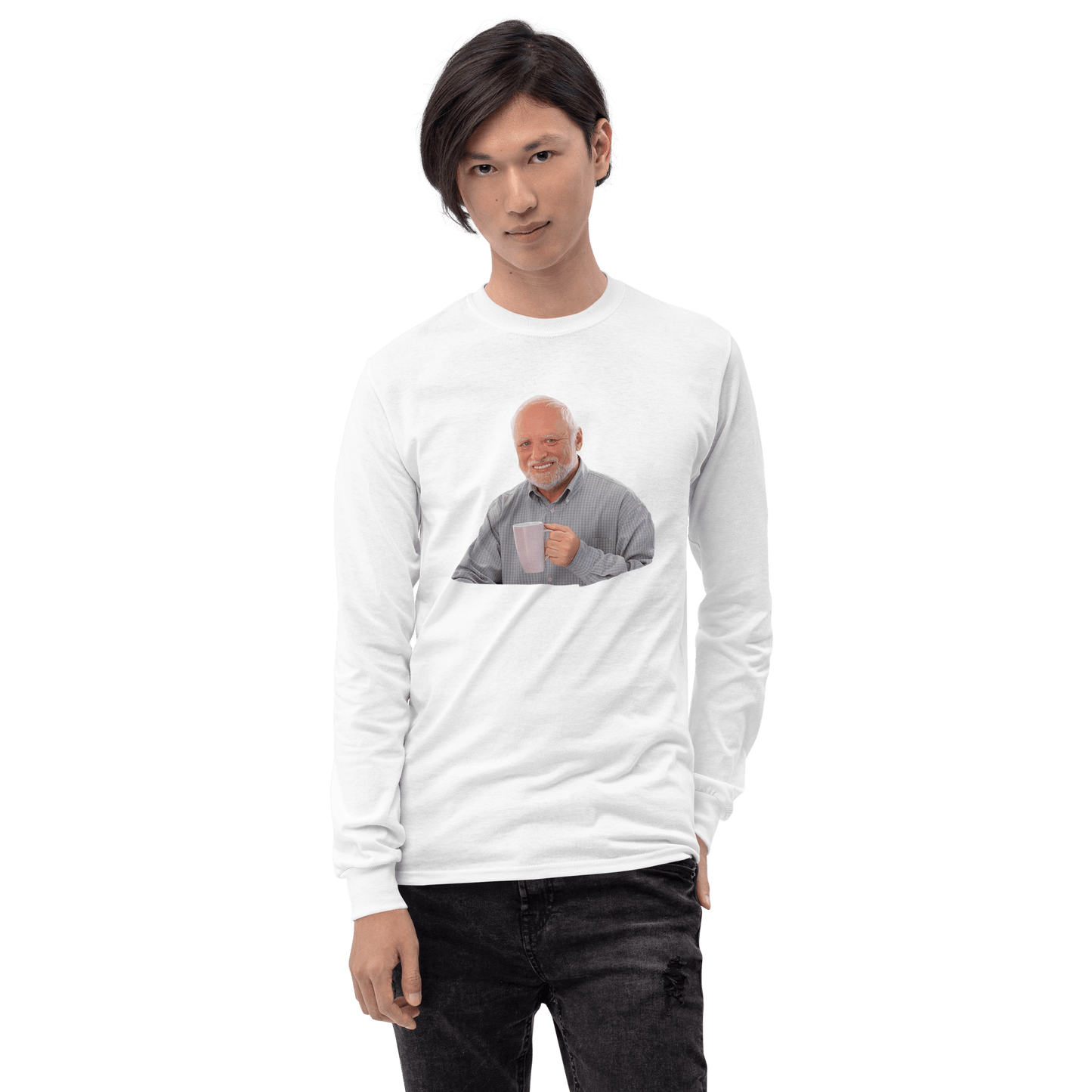 Hide The Pain Herold Long Sleeve T-Shirt Meme - Sport Grey | Shirtposting