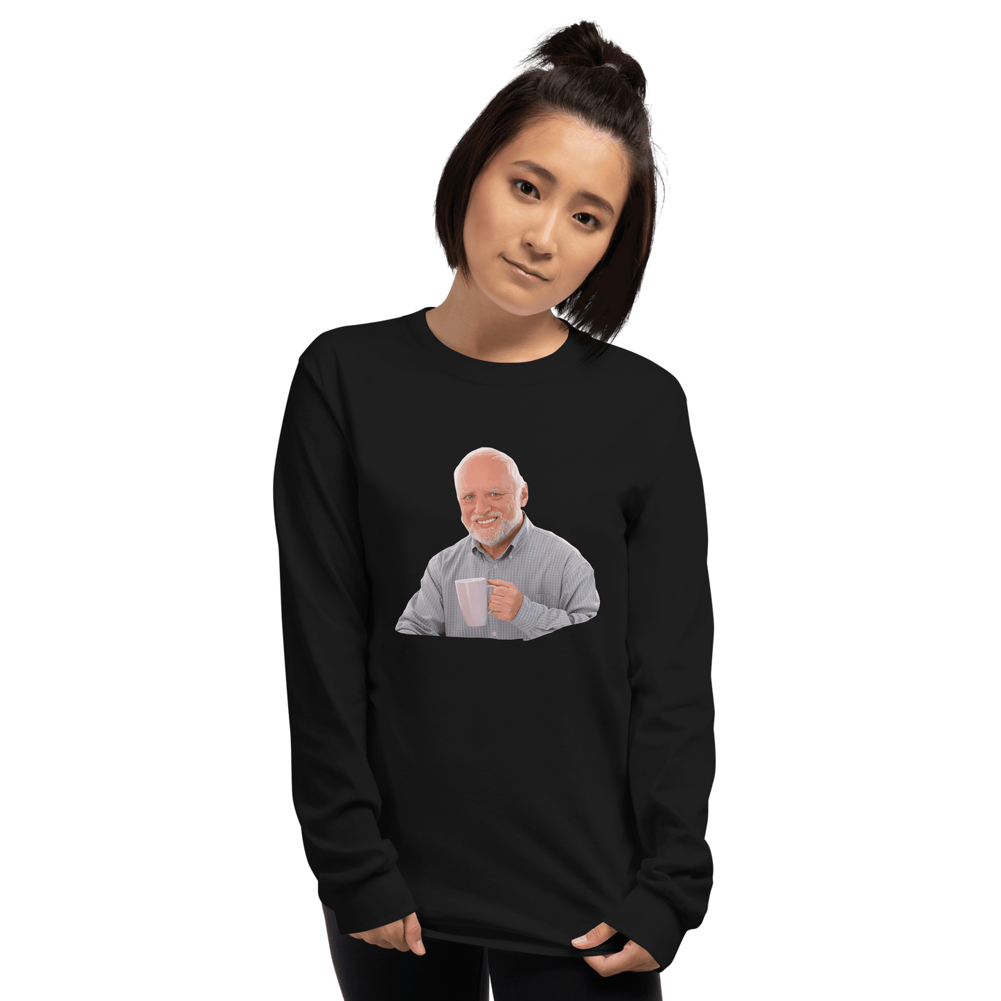 Hide The Pain Herold Long Sleeve T-Shirt Meme - Sport Grey | Shirtposting
