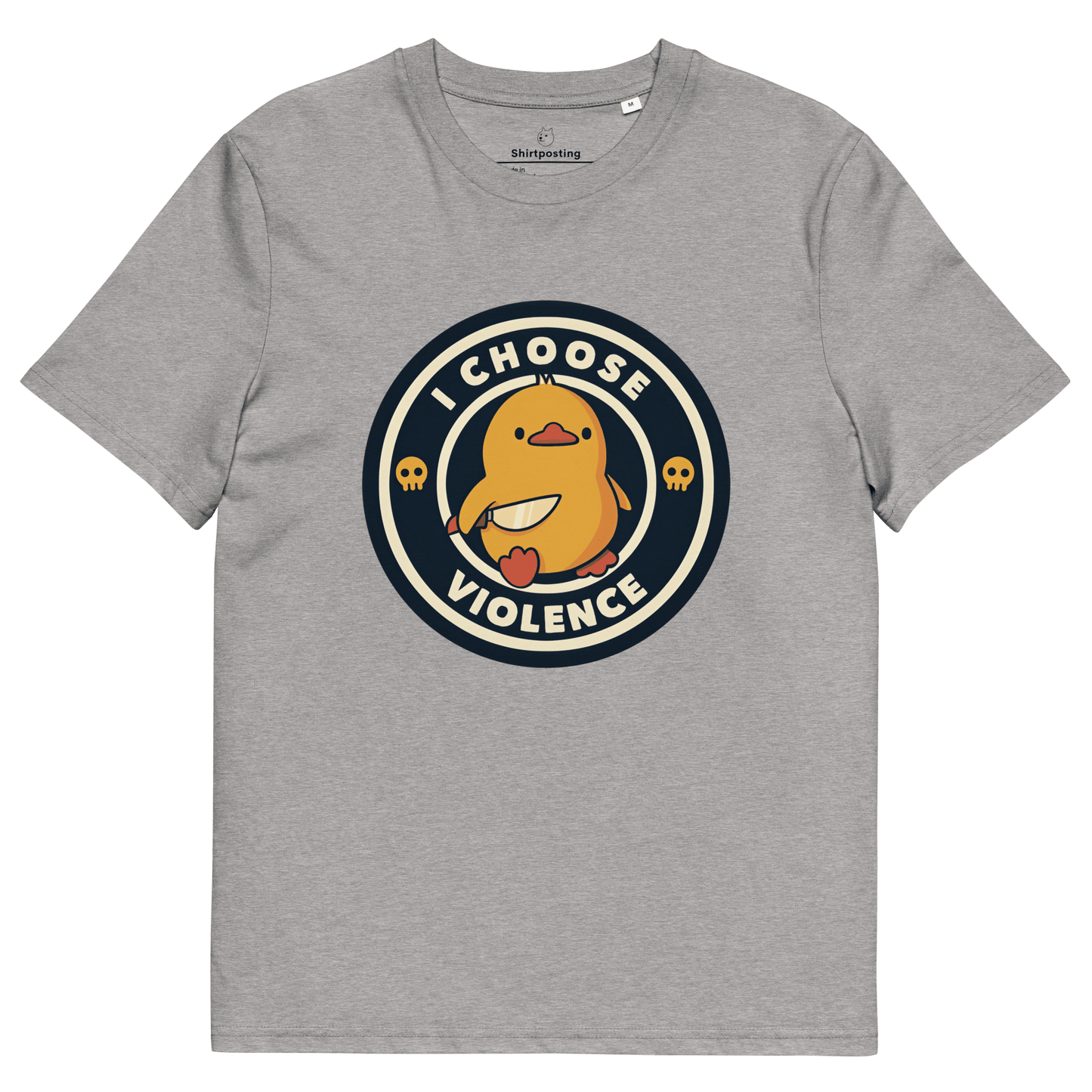 I Choose Violence Premium Organic T-Shirt Meme - Heather Grey | Shirtposting