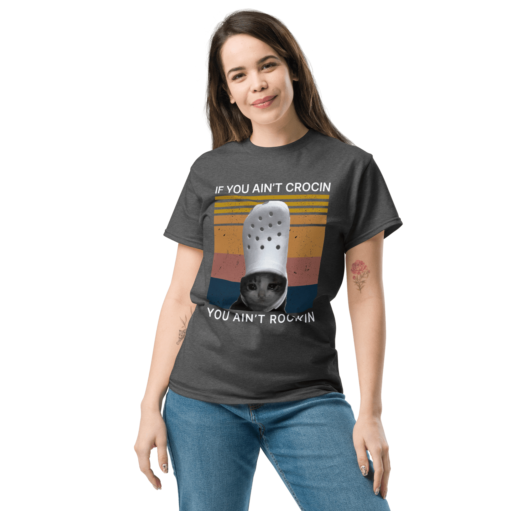 If You Ain't Crocin' Cat Classic T-Shirt Meme - Royal | Shirtposting