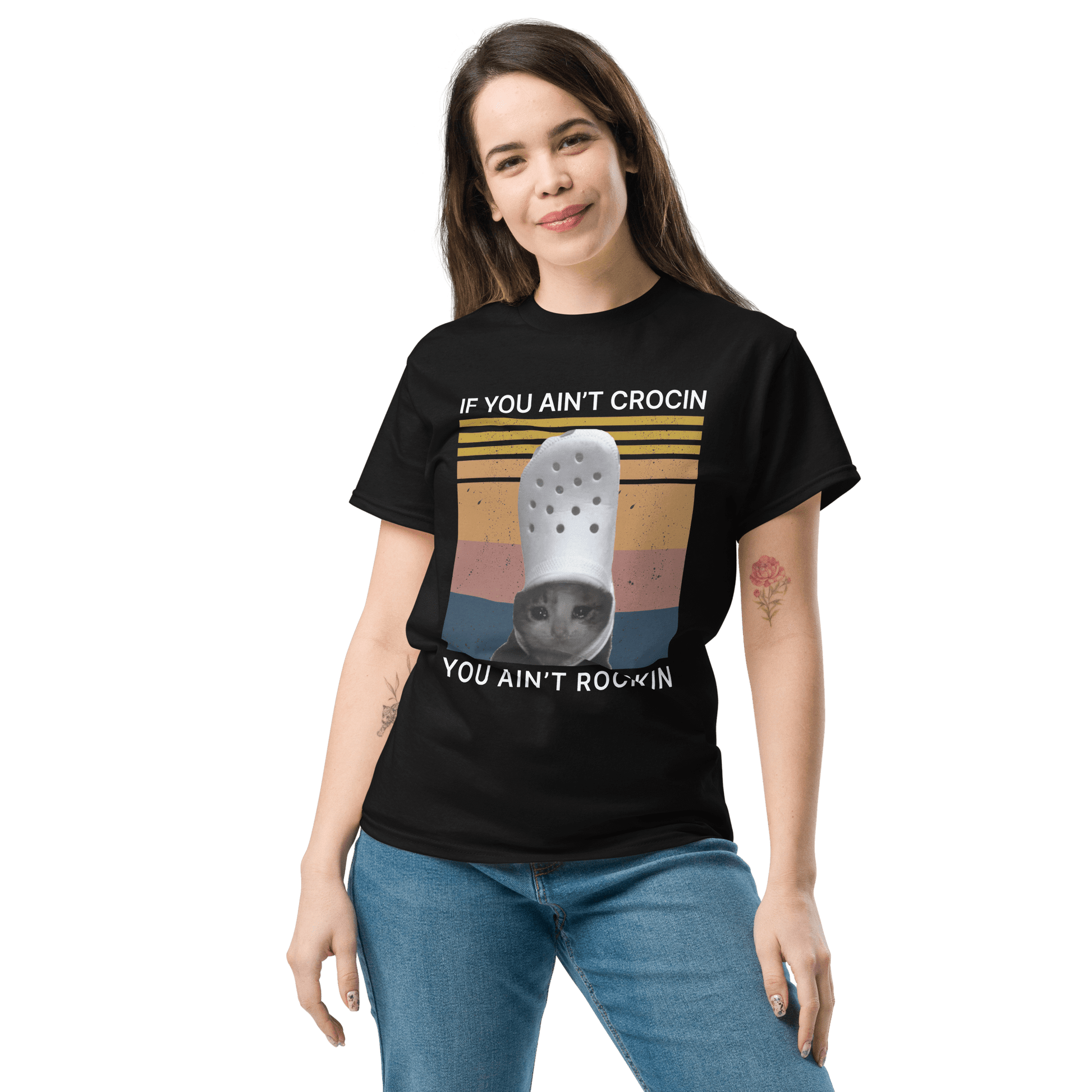 If You Ain't Crocin' Cat Classic T-Shirt Meme - Royal | Shirtposting