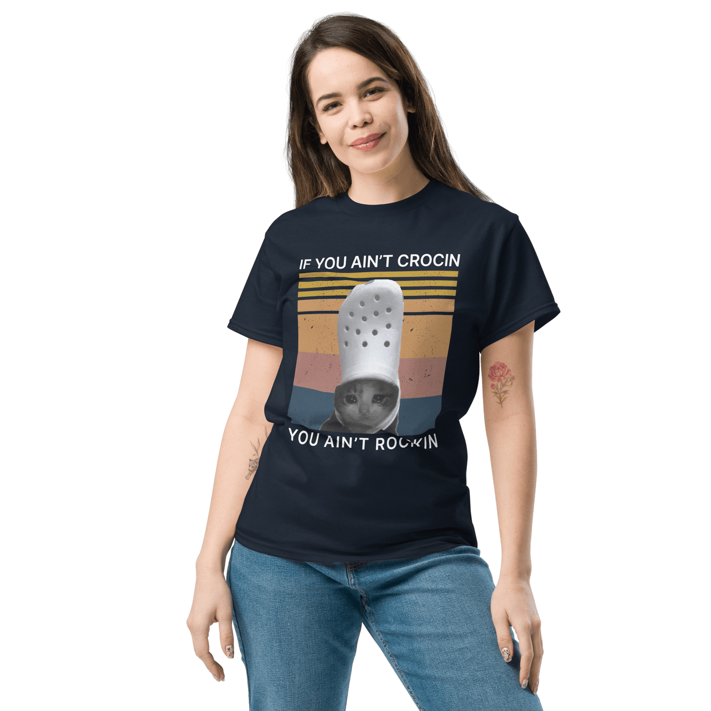 If You Ain't Crocin' Cat Classic T-Shirt Meme - Royal | Shirtposting