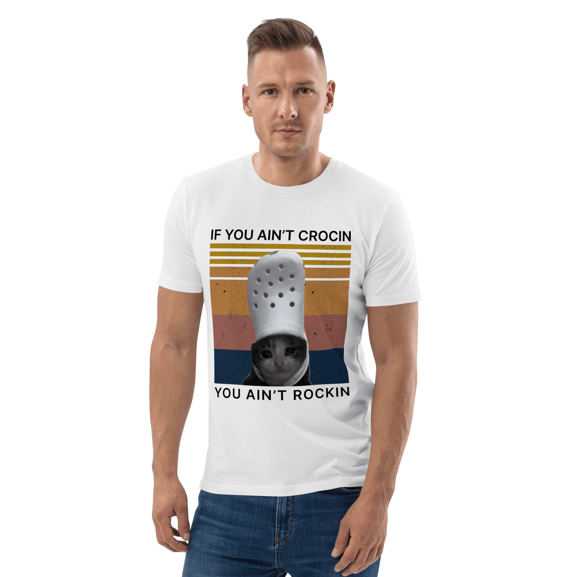 If You Ain't Crocin' Cat Premium Organic T-Shirt Meme - White | Shirtposting