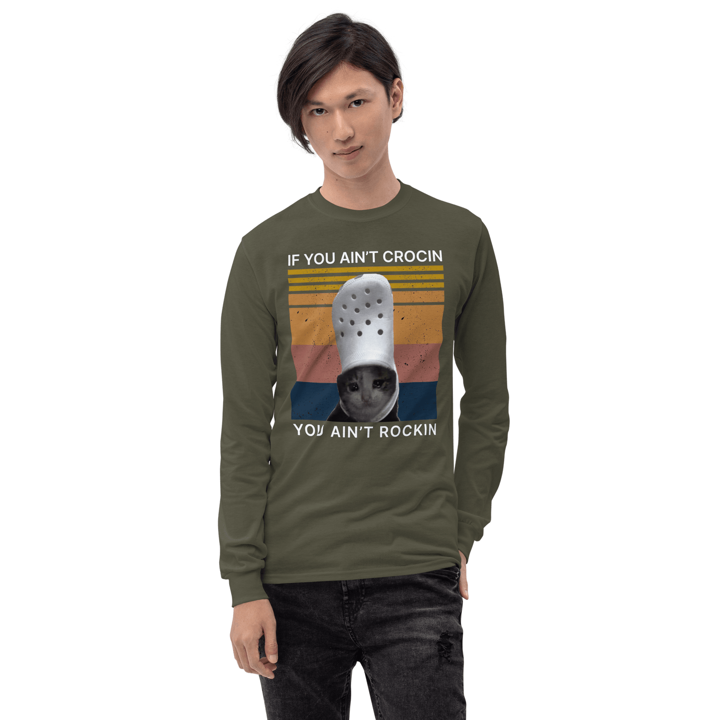 If You Ain't Crocin' Long Sleeve T-Shirt Meme - Royal | Shirtposting