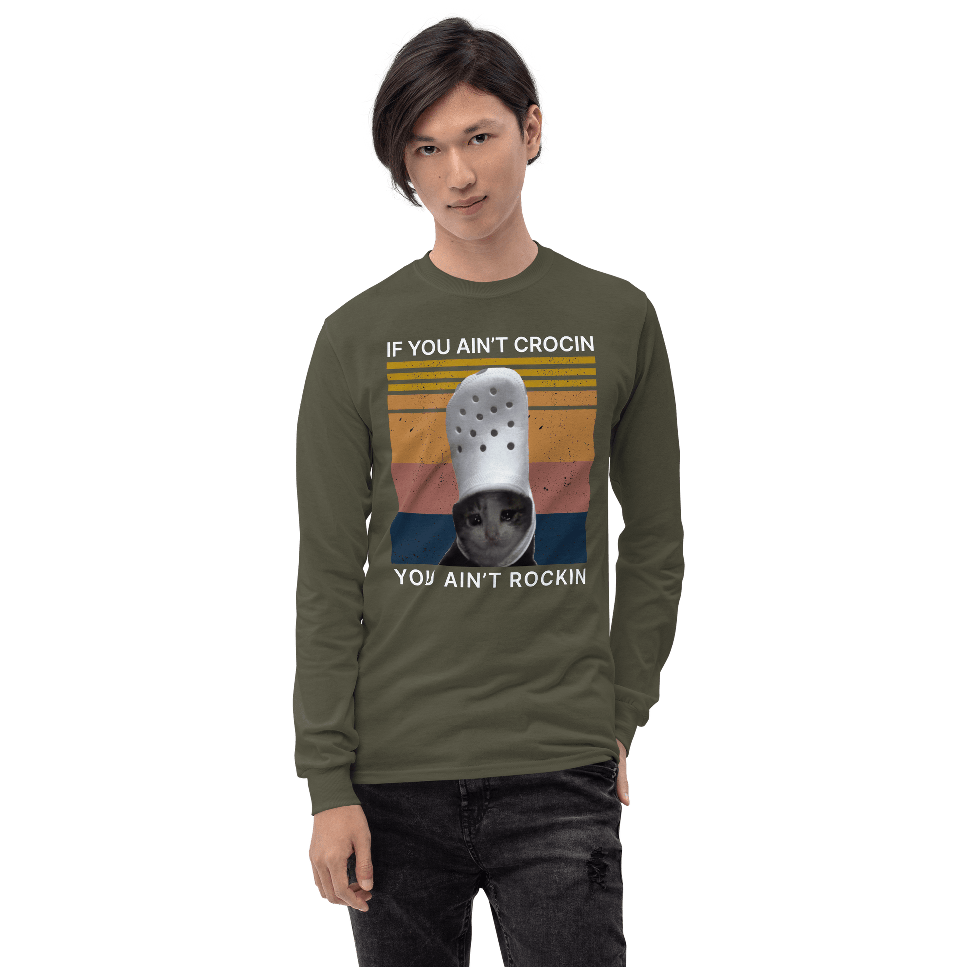 If You Ain't Crocin' Long Sleeve T-Shirt Meme - Royal | Shirtposting