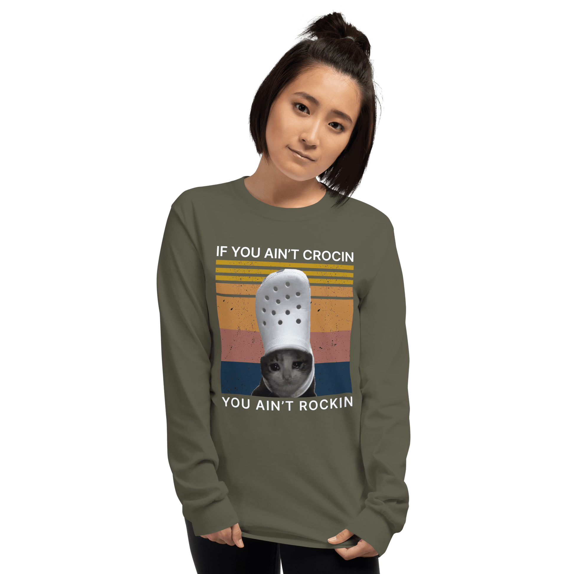 If You Ain't Crocin' Long Sleeve T-Shirt Meme - Royal | Shirtposting