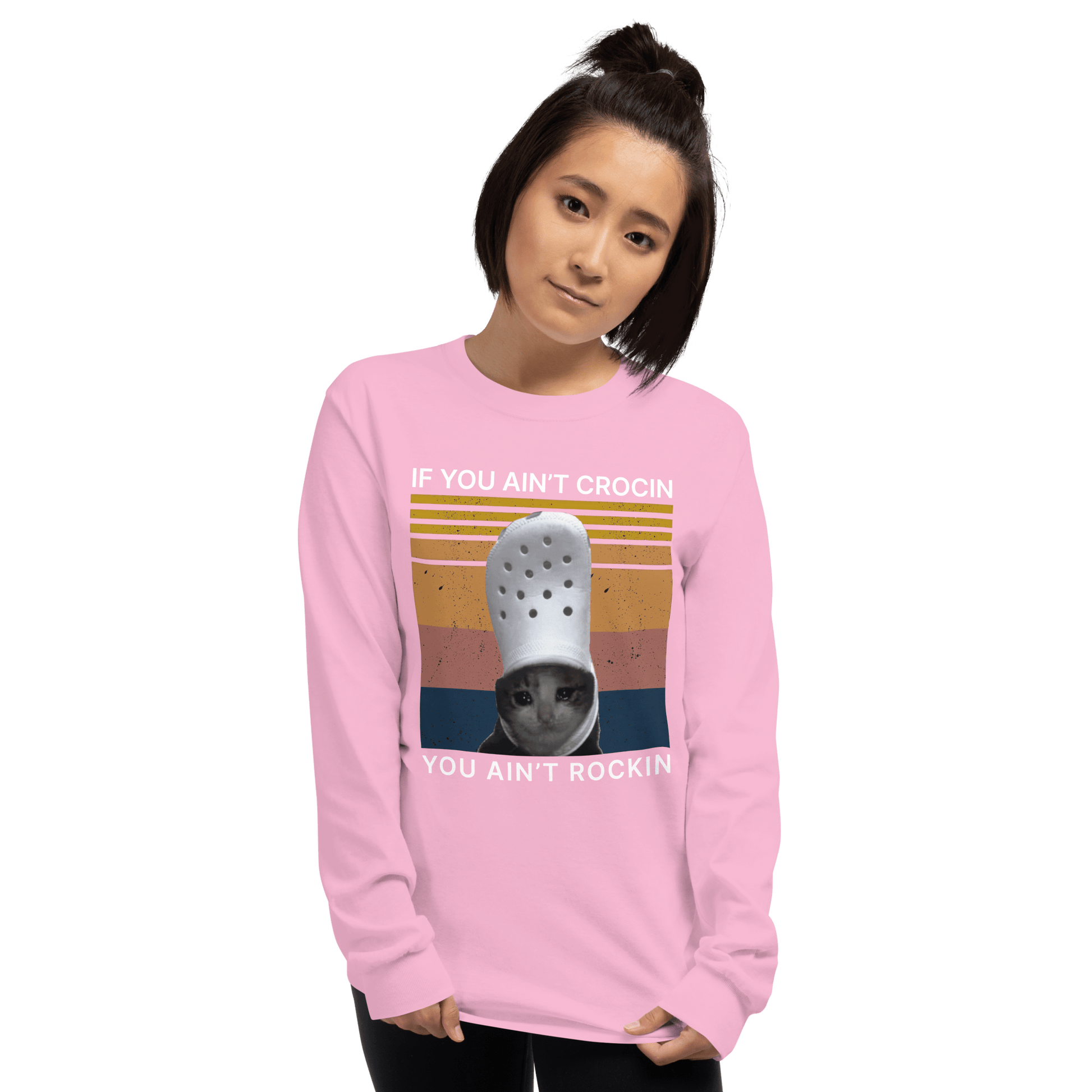 If You Ain't Crocin' Long Sleeve T-Shirt Meme - Sand | Shirtposting