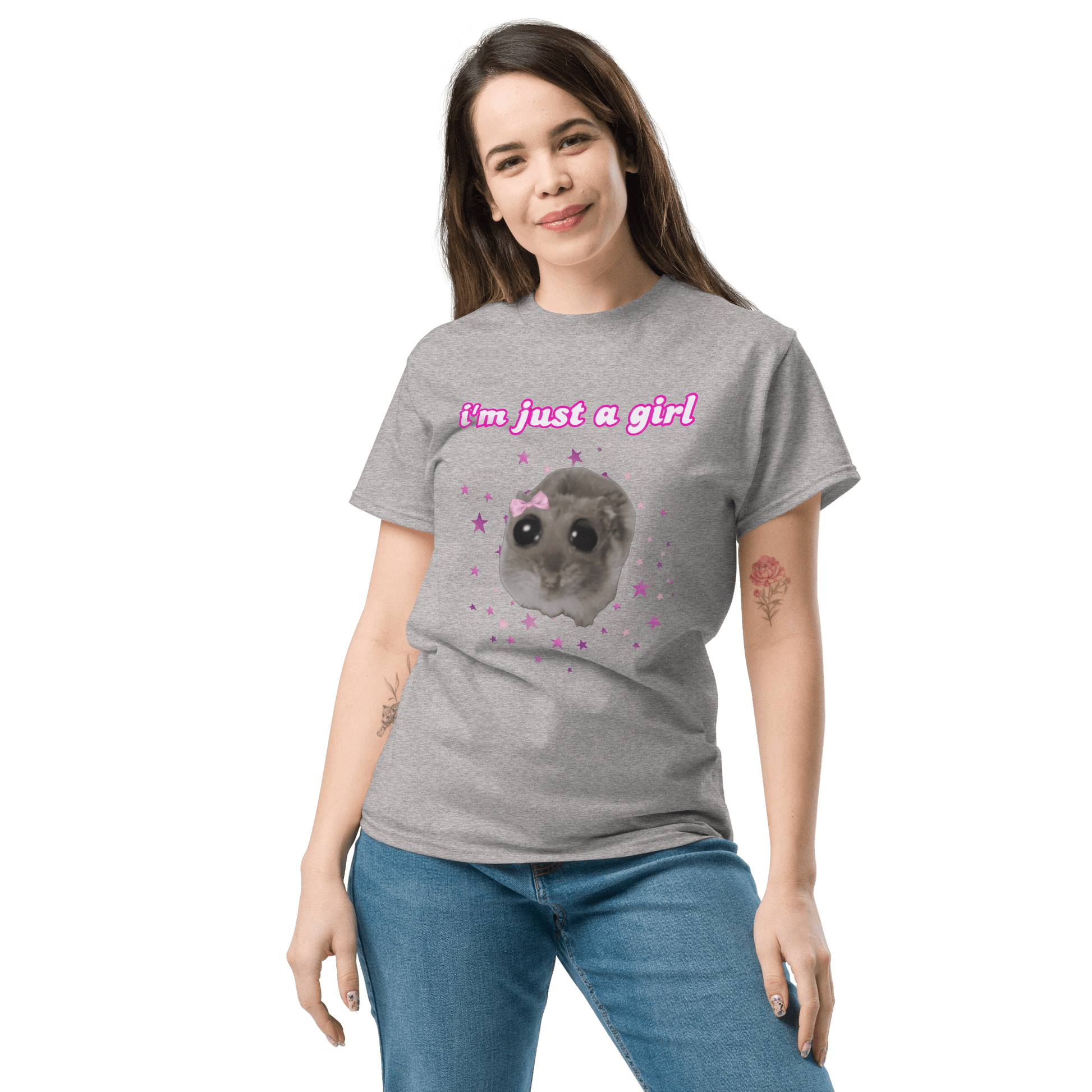 I'm Just a Girl Classic T-Shirt Meme - Military Green | Shirtposting