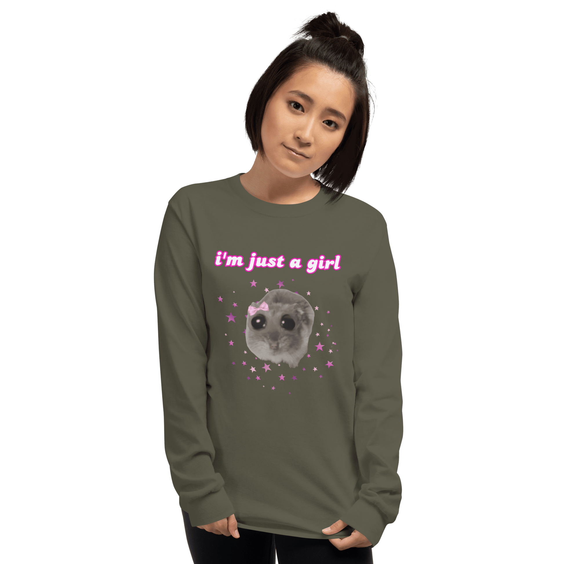 I'm Just a Girl Long Sleeve T-Shirt Meme - Sand | Shirtposting