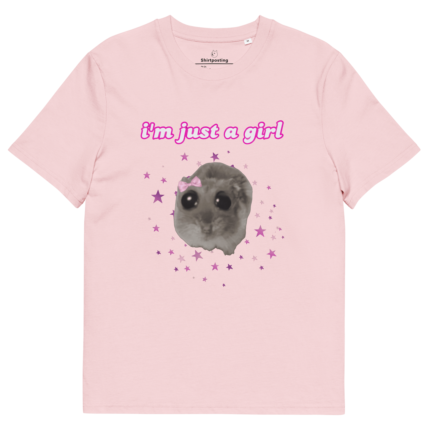 I'm Just a Girl Premium Organic T-Shirt Meme - Cotton Pink | Shirtposting