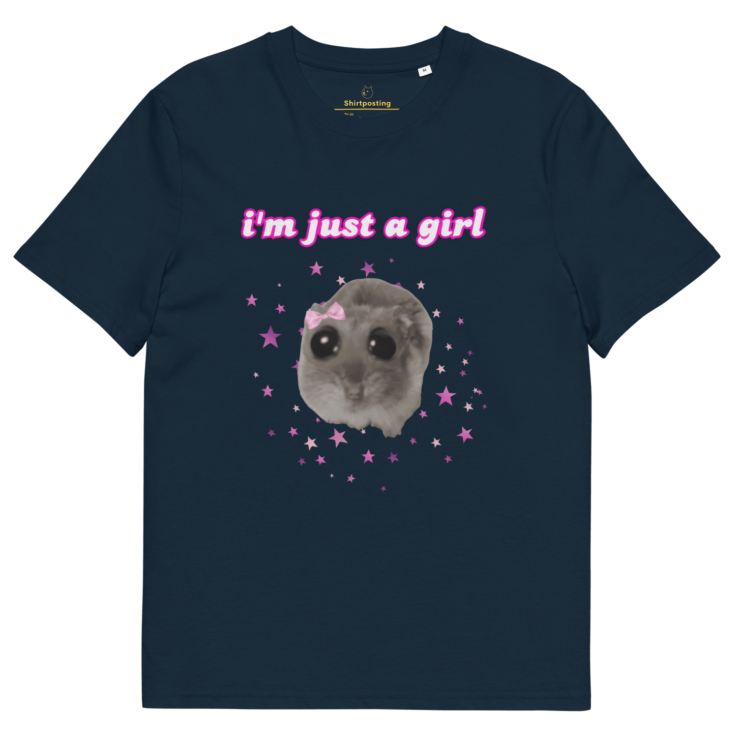 I'm Just a Girl Premium Organic T-Shirt Meme - French Navy | Shirtposting