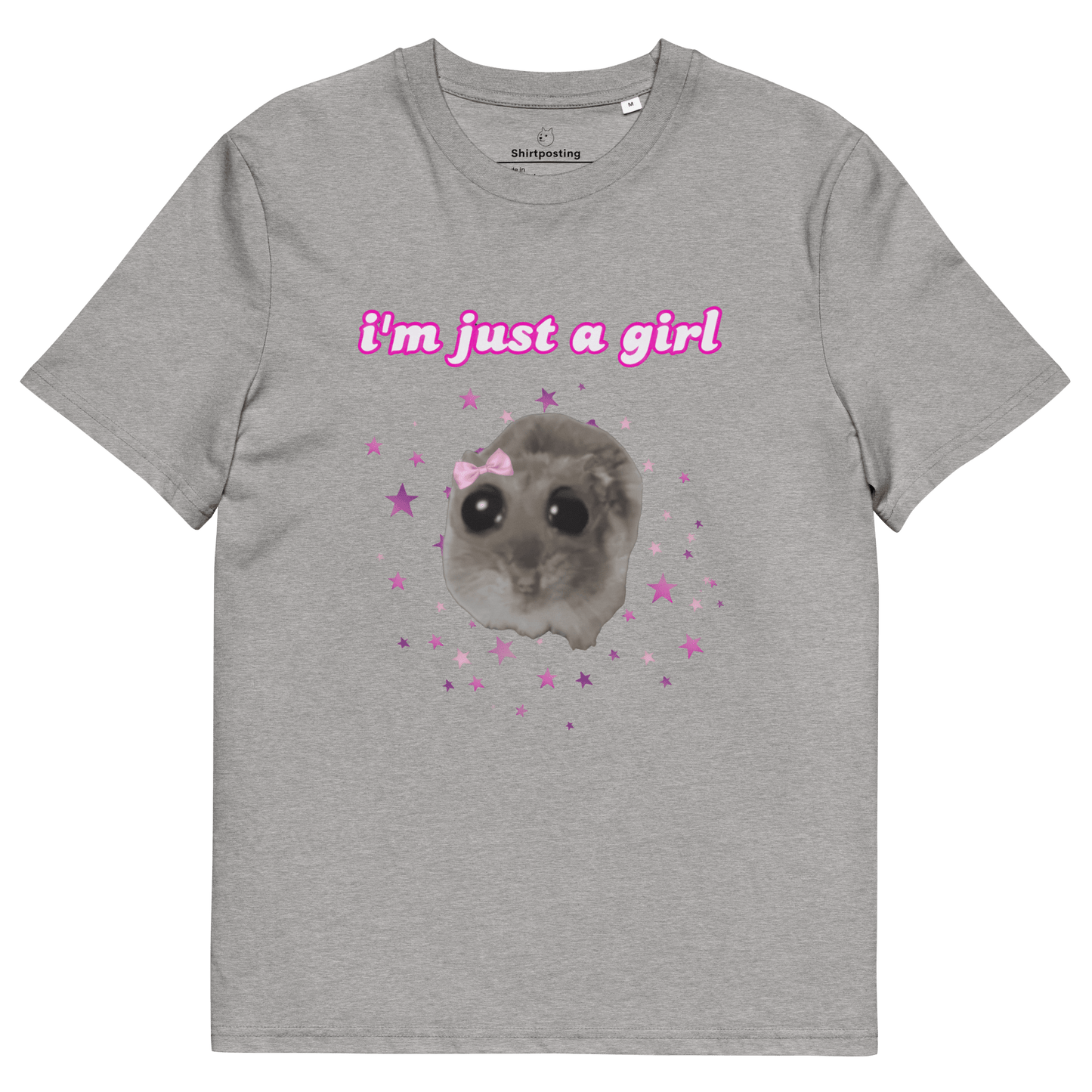 I'm Just a Girl Premium Organic T-Shirt Meme - Heather Grey | Shirtposting