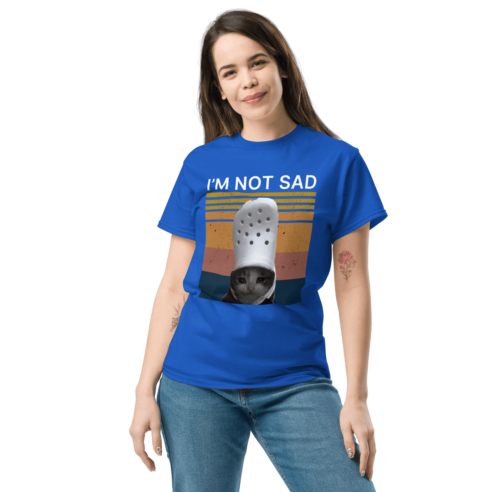 I'm Not Sad Classic T-Shirt Meme - Royal | Shirtposting