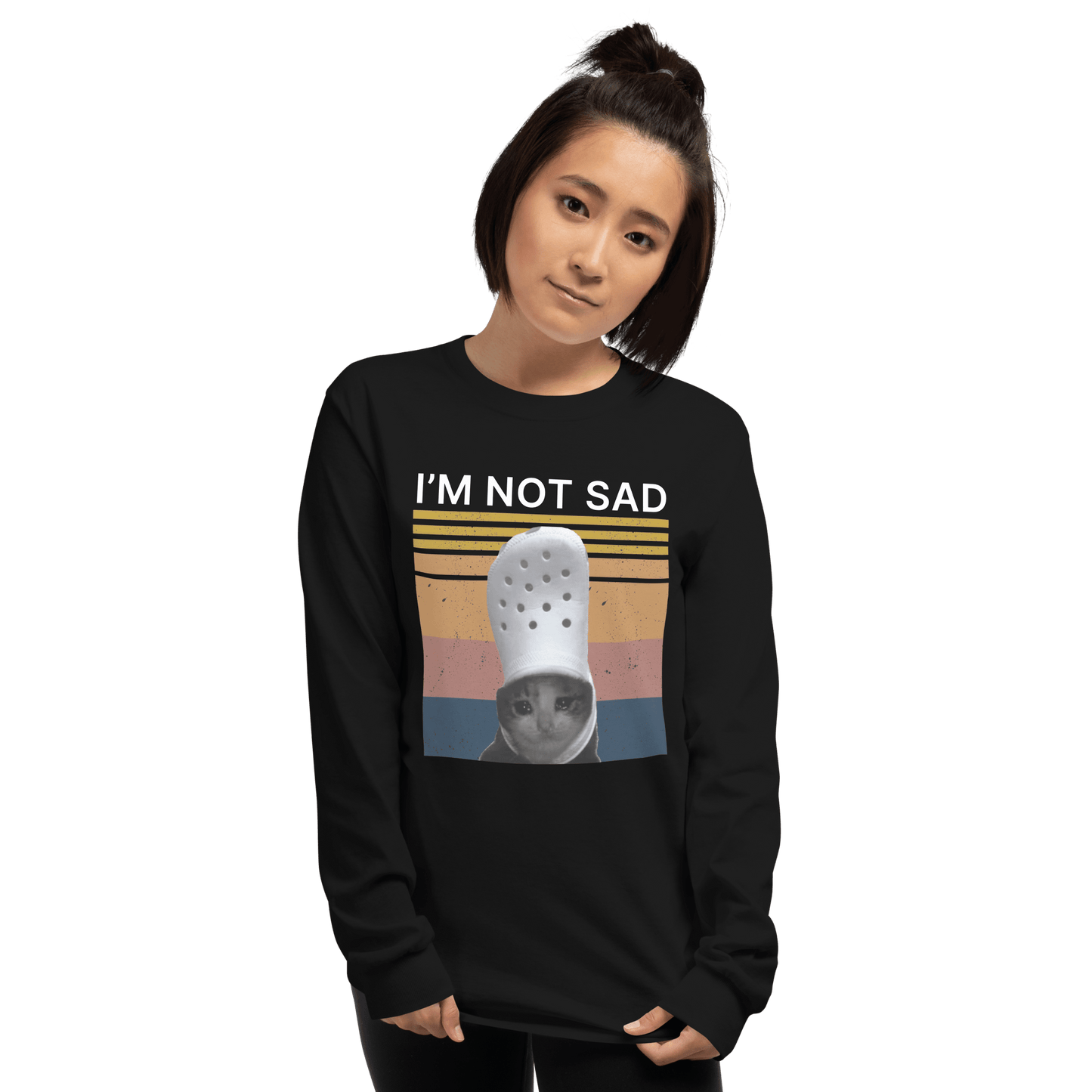 I'm Not Sad Long Sleeve T-Shirt Meme - Royal | Shirtposting