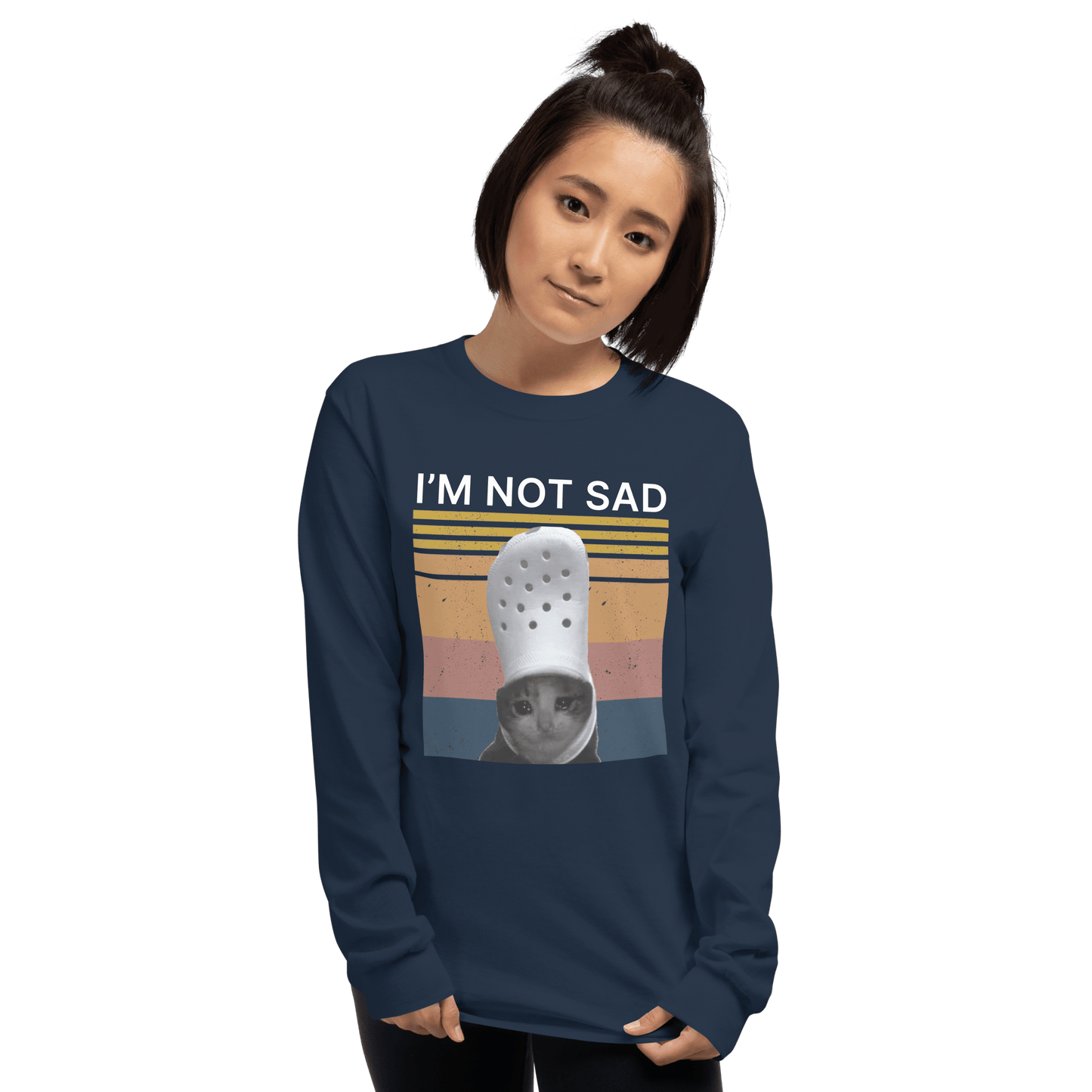 I'm Not Sad Long Sleeve T-Shirt Meme - Royal | Shirtposting