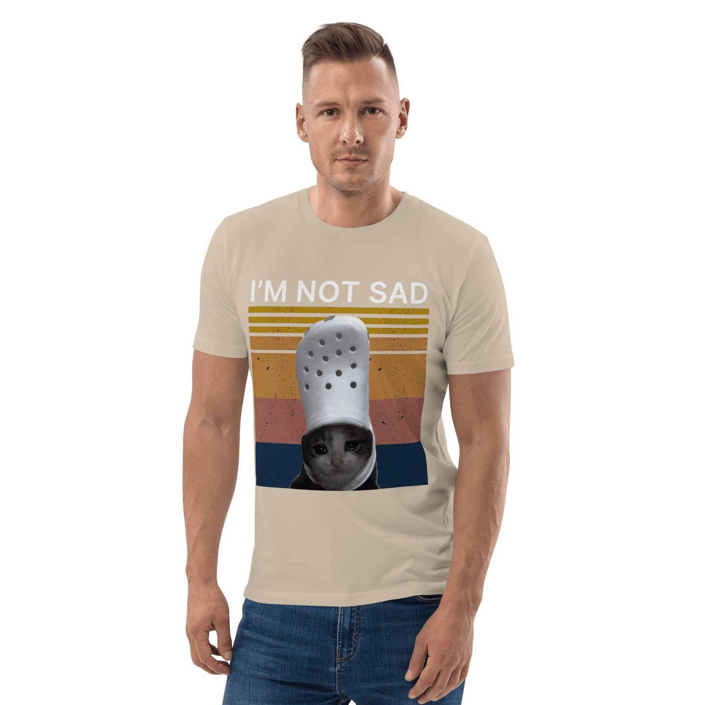 I'm Not Sad Premium Organic T-Shirt Meme - Cotton Pink | Shirtposting
