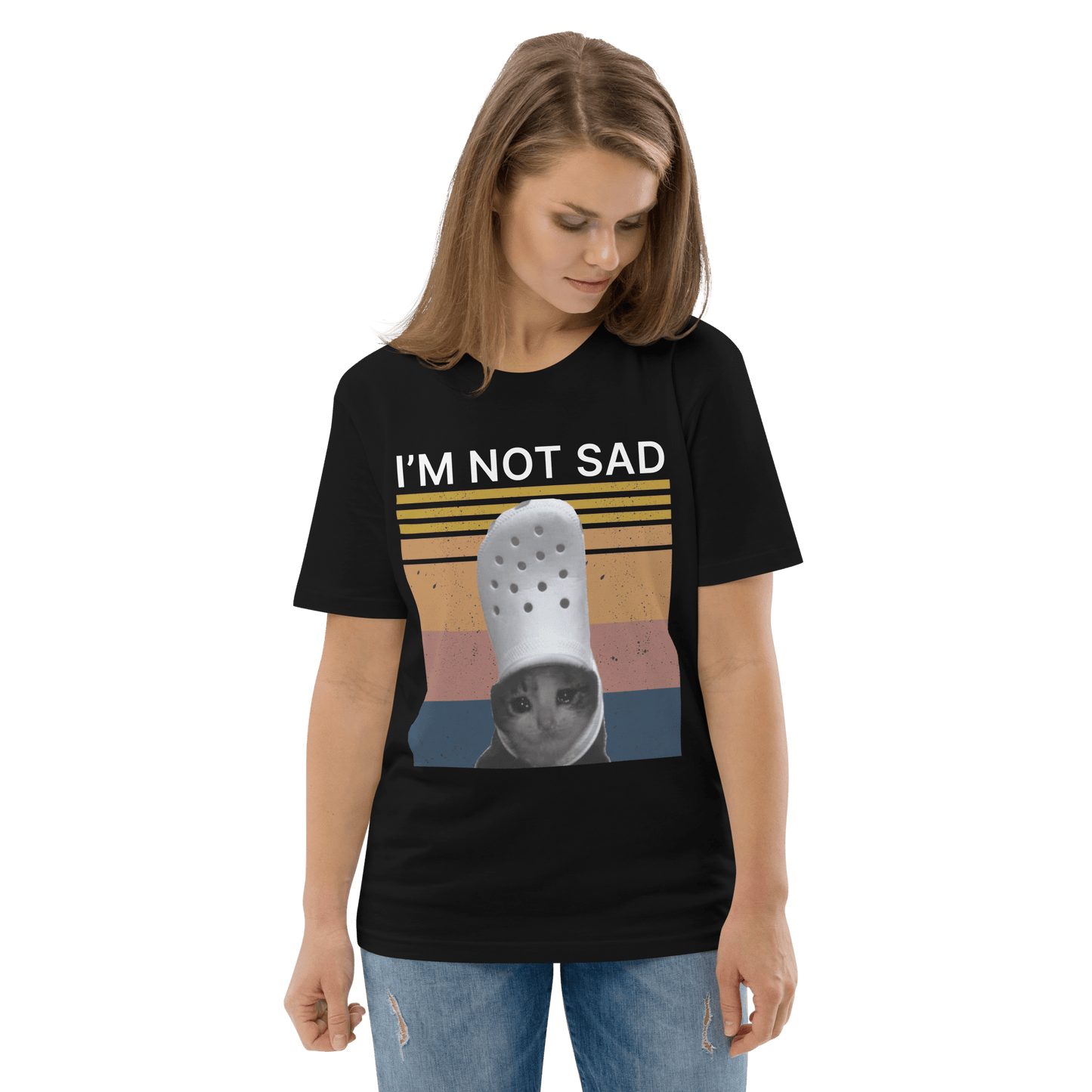 I'm Not Sad Premium Organic T-Shirt Meme - Dark Heather Grey | Shirtposting