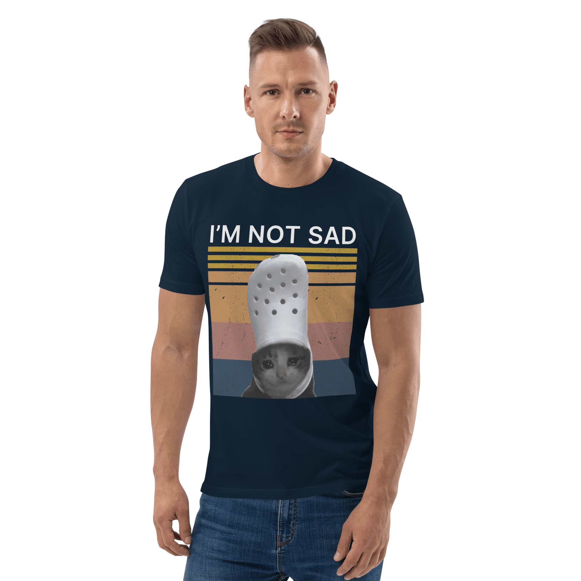 I'm Not Sad Premium Organic T-Shirt Meme - Dark Heather Grey | Shirtposting