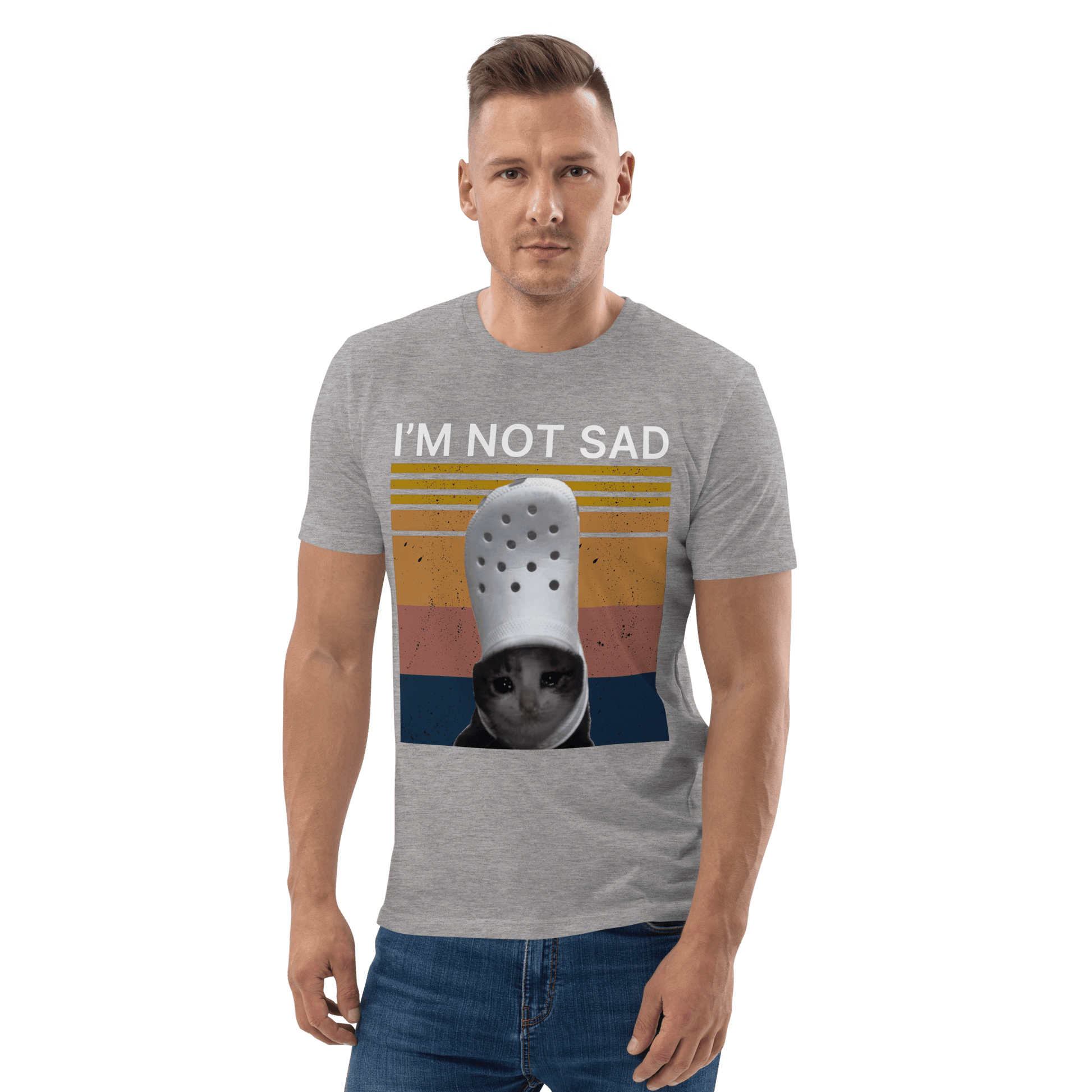 I'm Not Sad Premium Organic T-Shirt Meme - Dark Heather Grey | Shirtposting