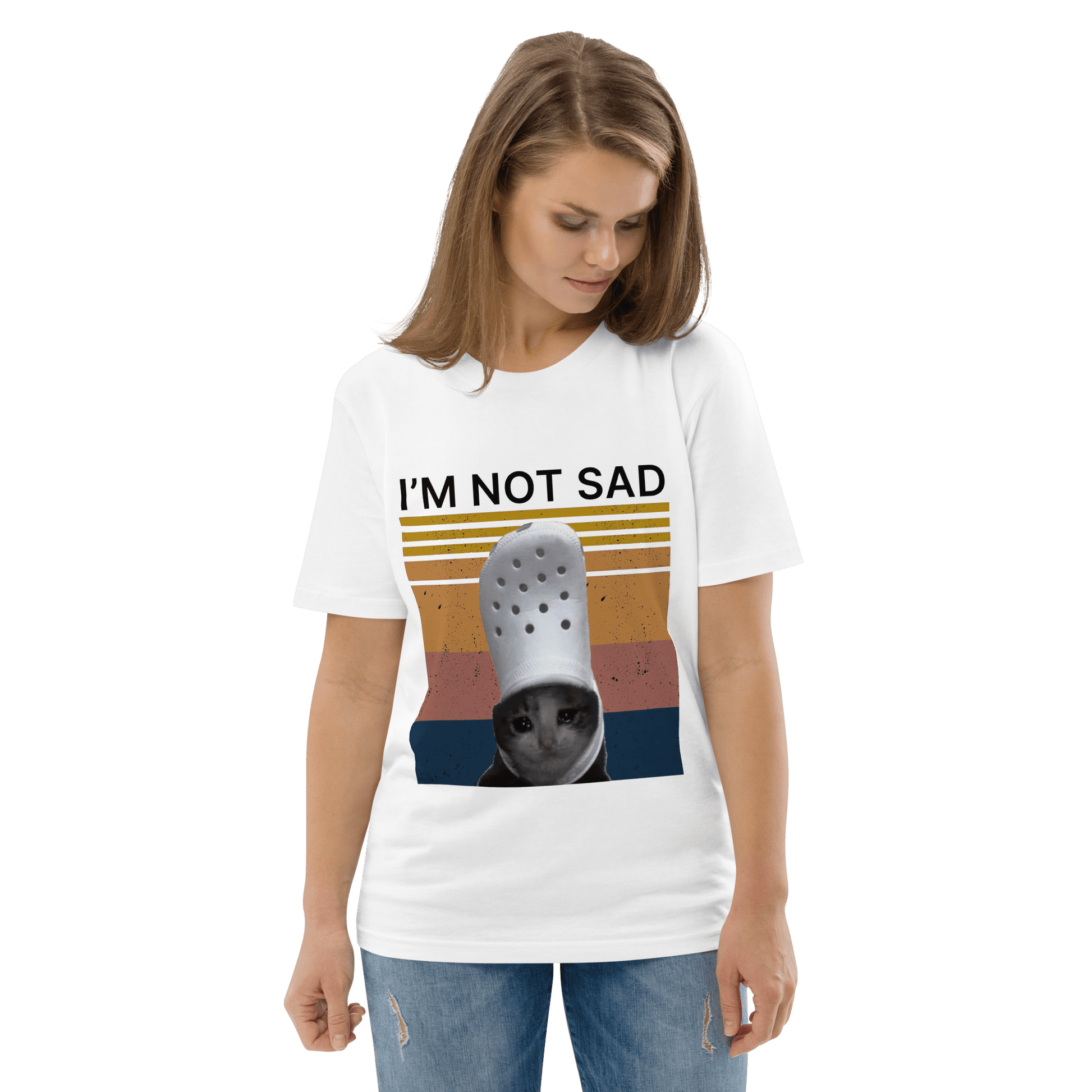 I'm Not Sad Premium Organic T-Shirt Meme - White | Shirtposting