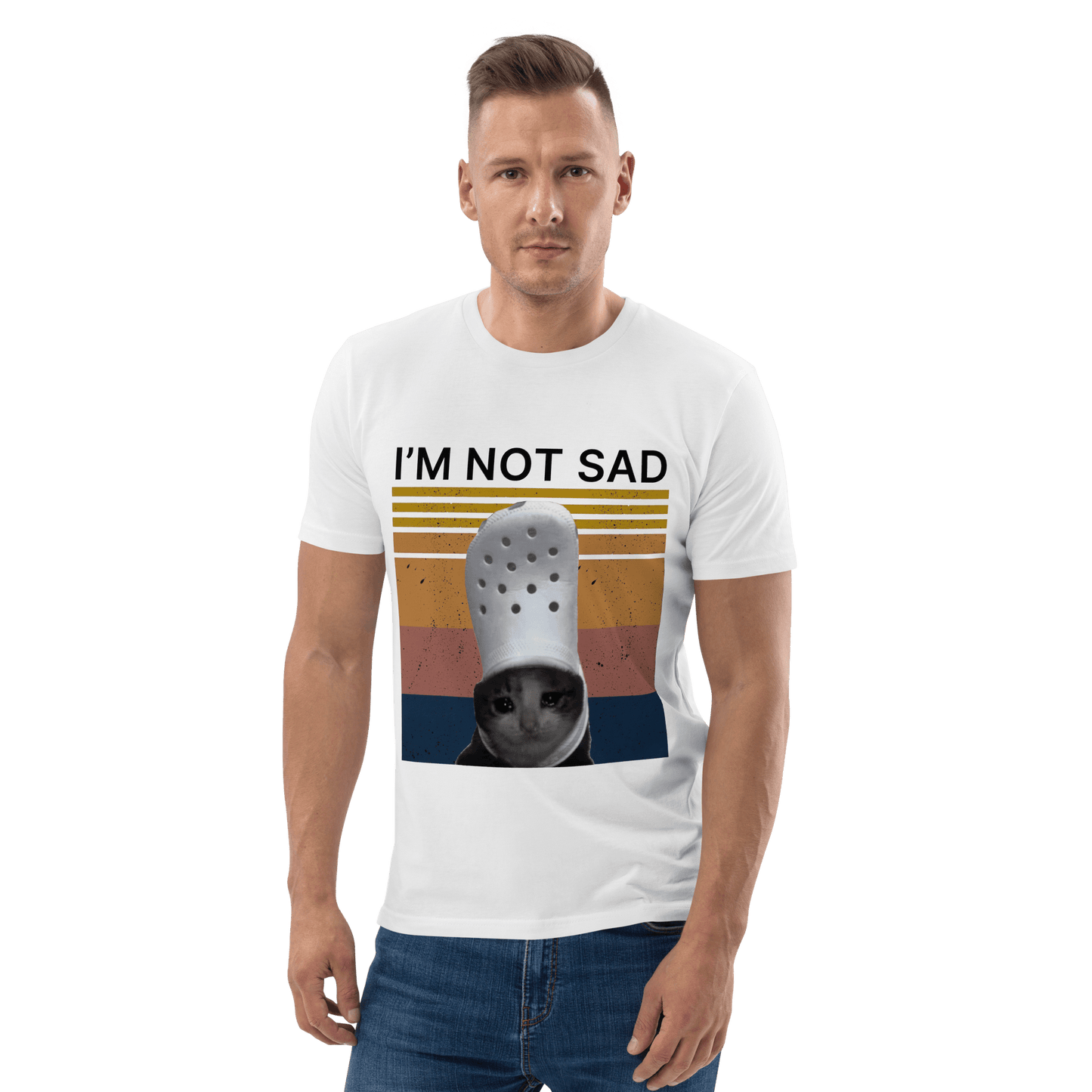I'm Not Sad Premium Organic T-Shirt Meme - White | Shirtposting