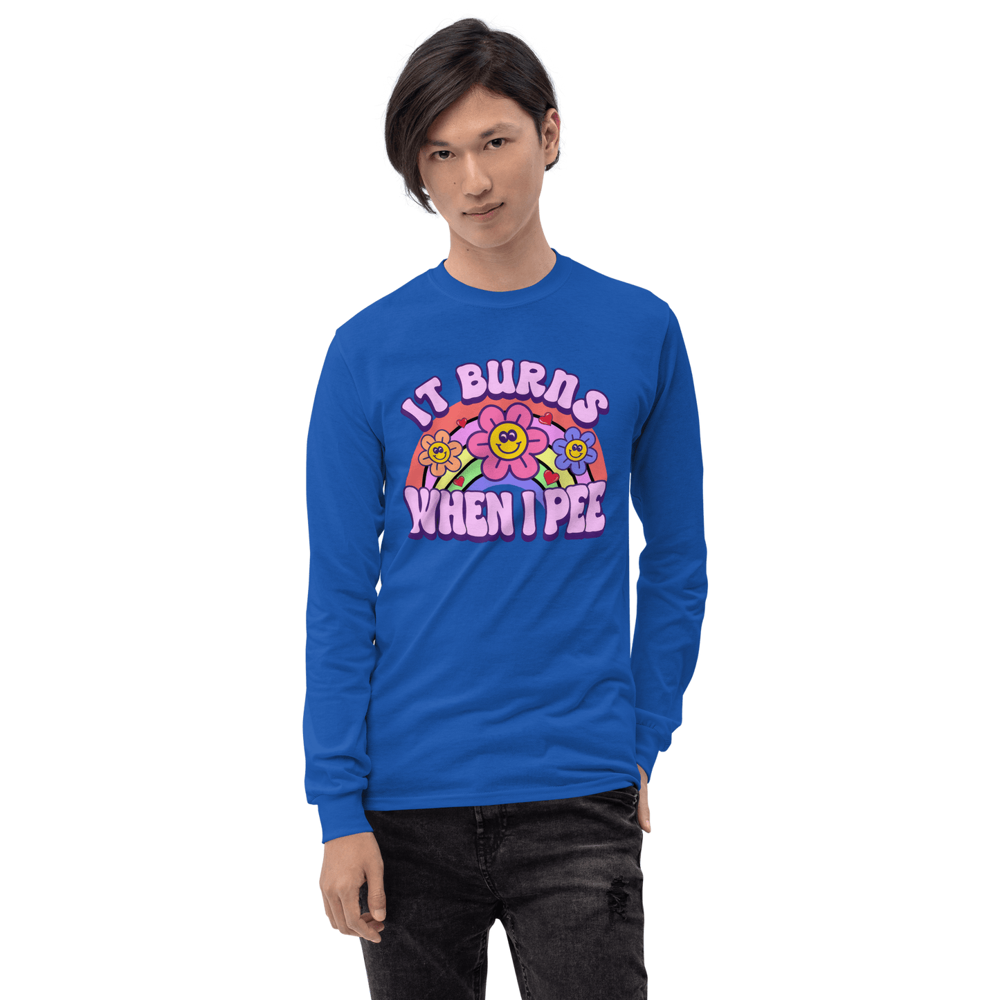 It Burns When I Pee Long Sleeve T-Shirt Meme - Sand | Shirtposting