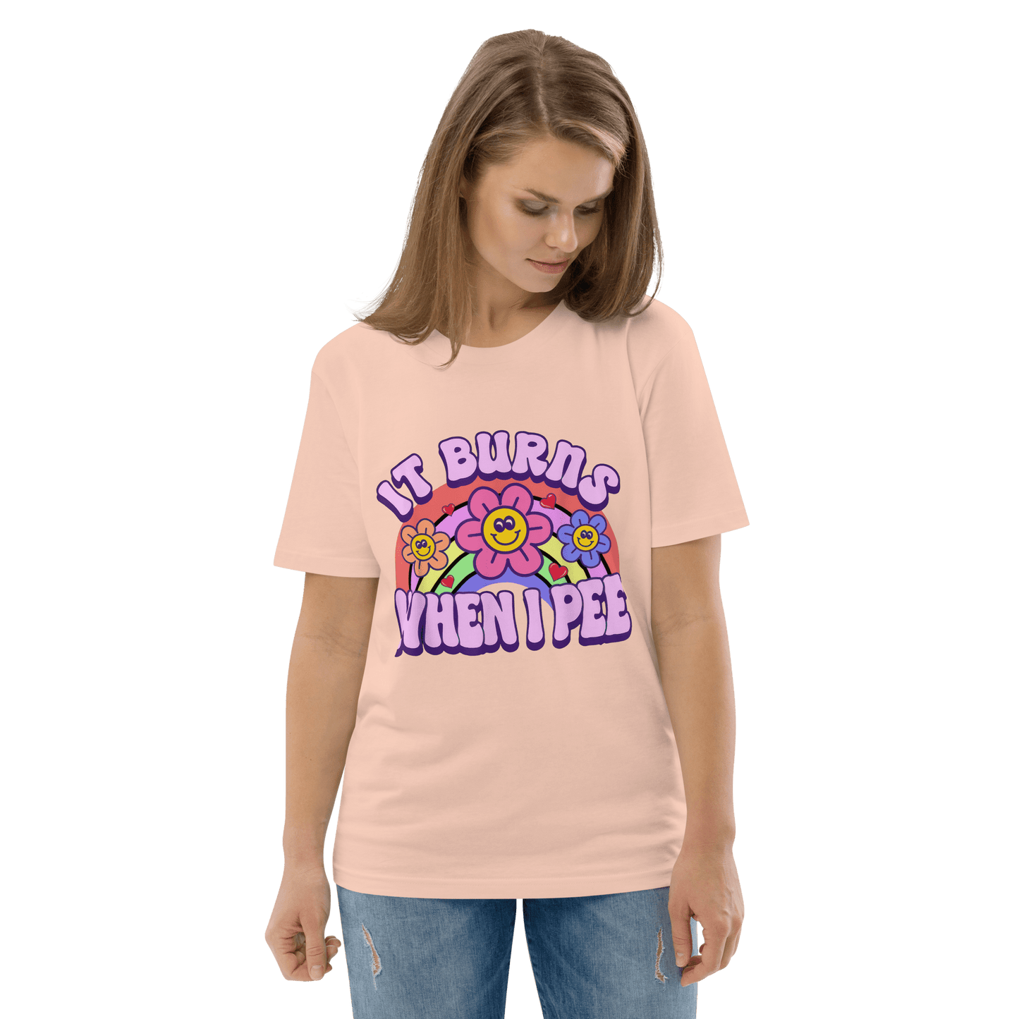 It Burns When I Pee Premium Organic T-Shirt Meme - Cotton Pink | Shirtposting