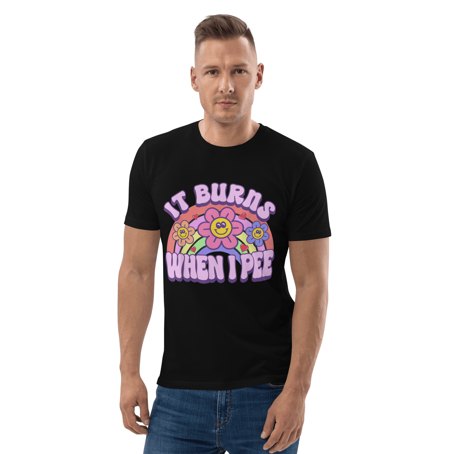It Burns When I Pee Premium Organic T-Shirt Meme - Cotton Pink | Shirtposting