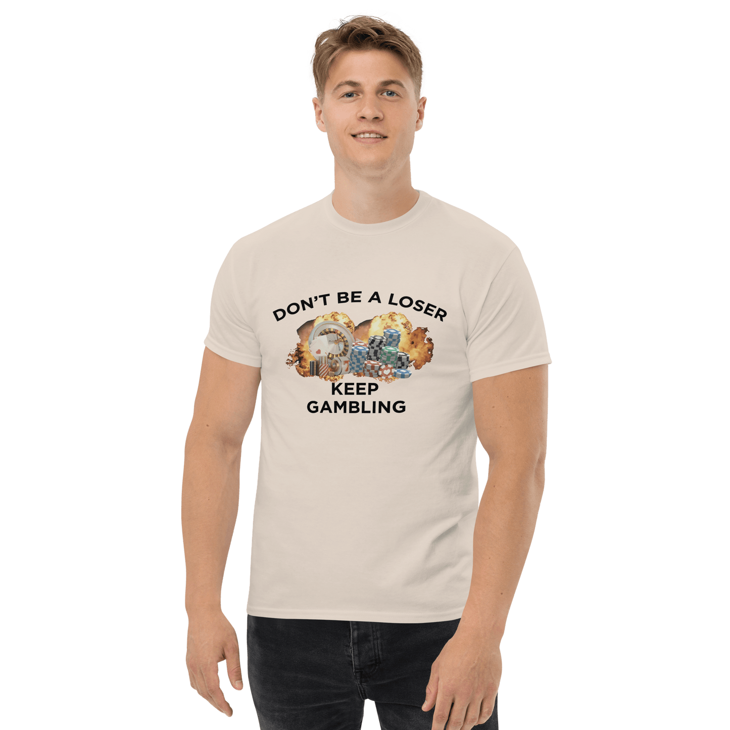 Keep Gambling Classic T-Shirt Meme - Ash | Shirtposting