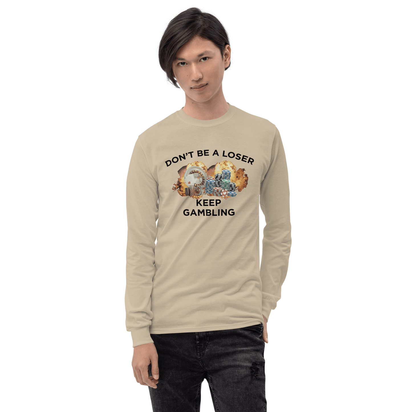 Keep Gambling Long Sleeve T-Shirt Meme - Sand | Shirtposting