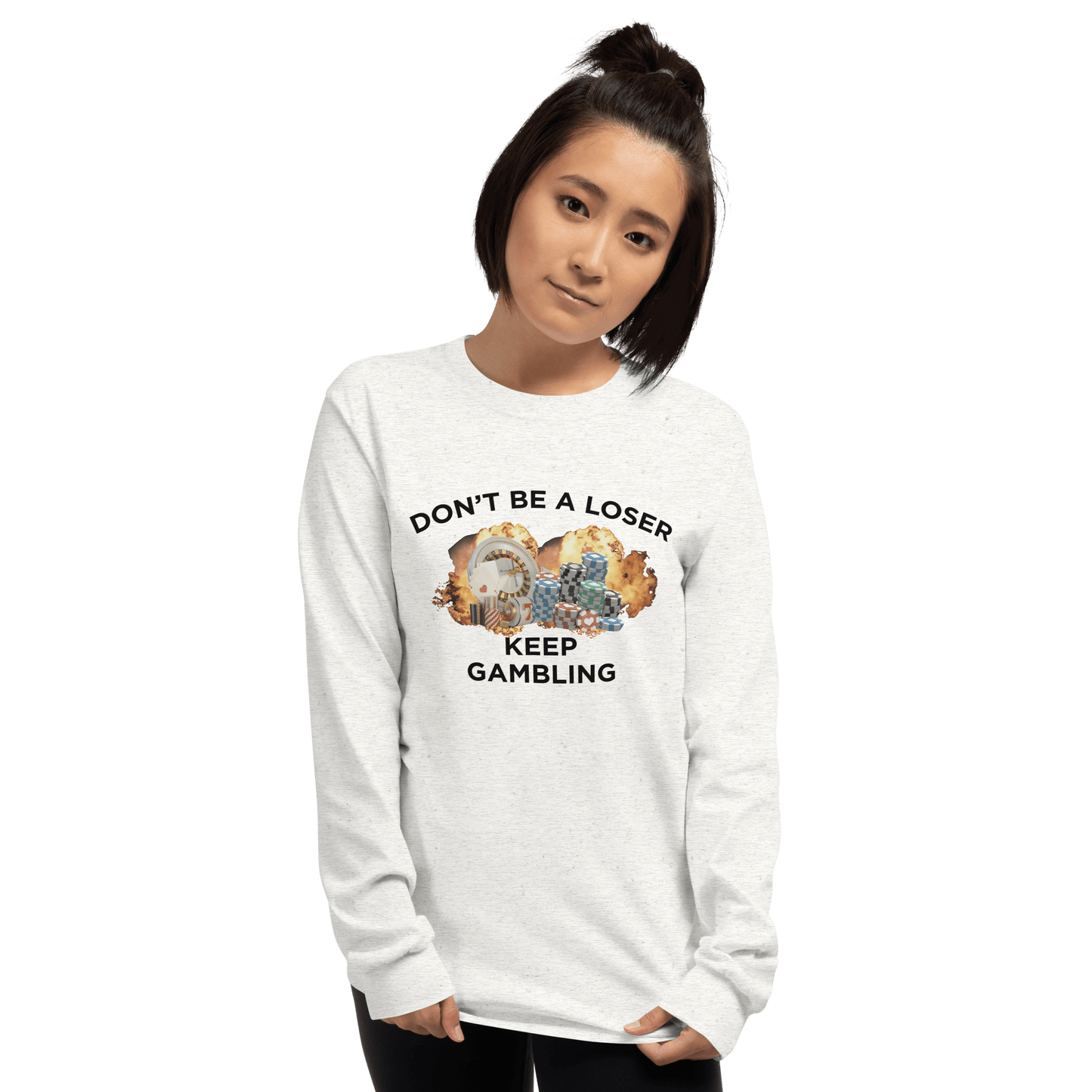 Keep Gambling Long Sleeve T-Shirt Meme - Sand | Shirtposting