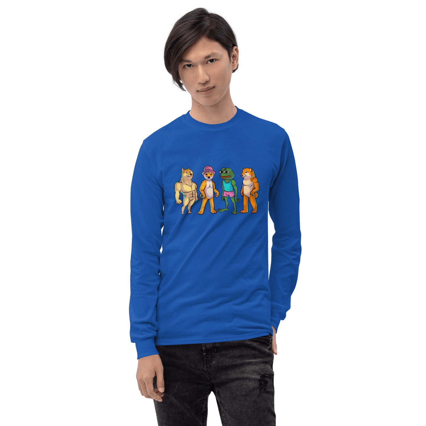 Meme Animal Long Sleeve T-Shirt Meme - Sport Grey | Shirtposting